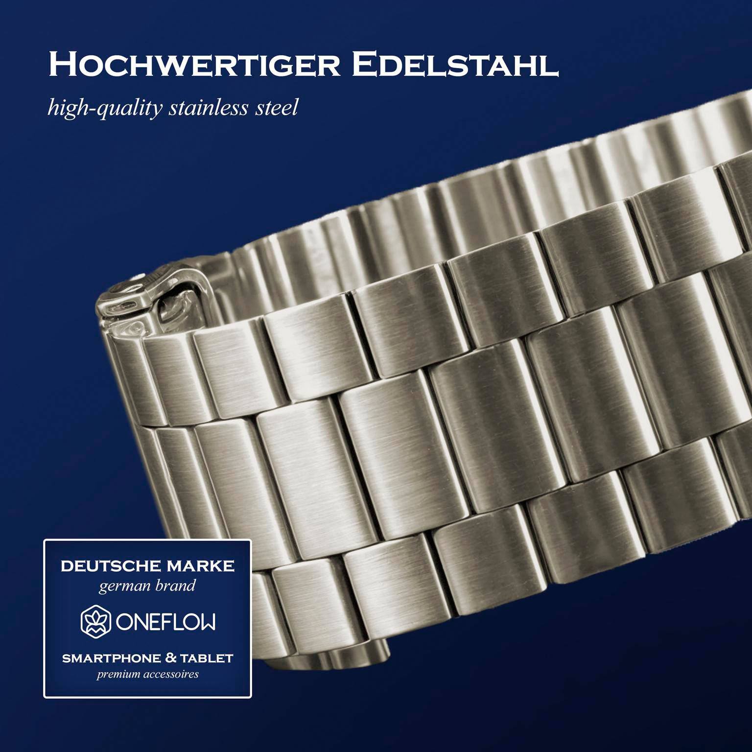 ONEFLOW Classic Link Apple Watch SE 3 (44mm) Armband Herren Edelstahl – Weiteres Produktbild 4