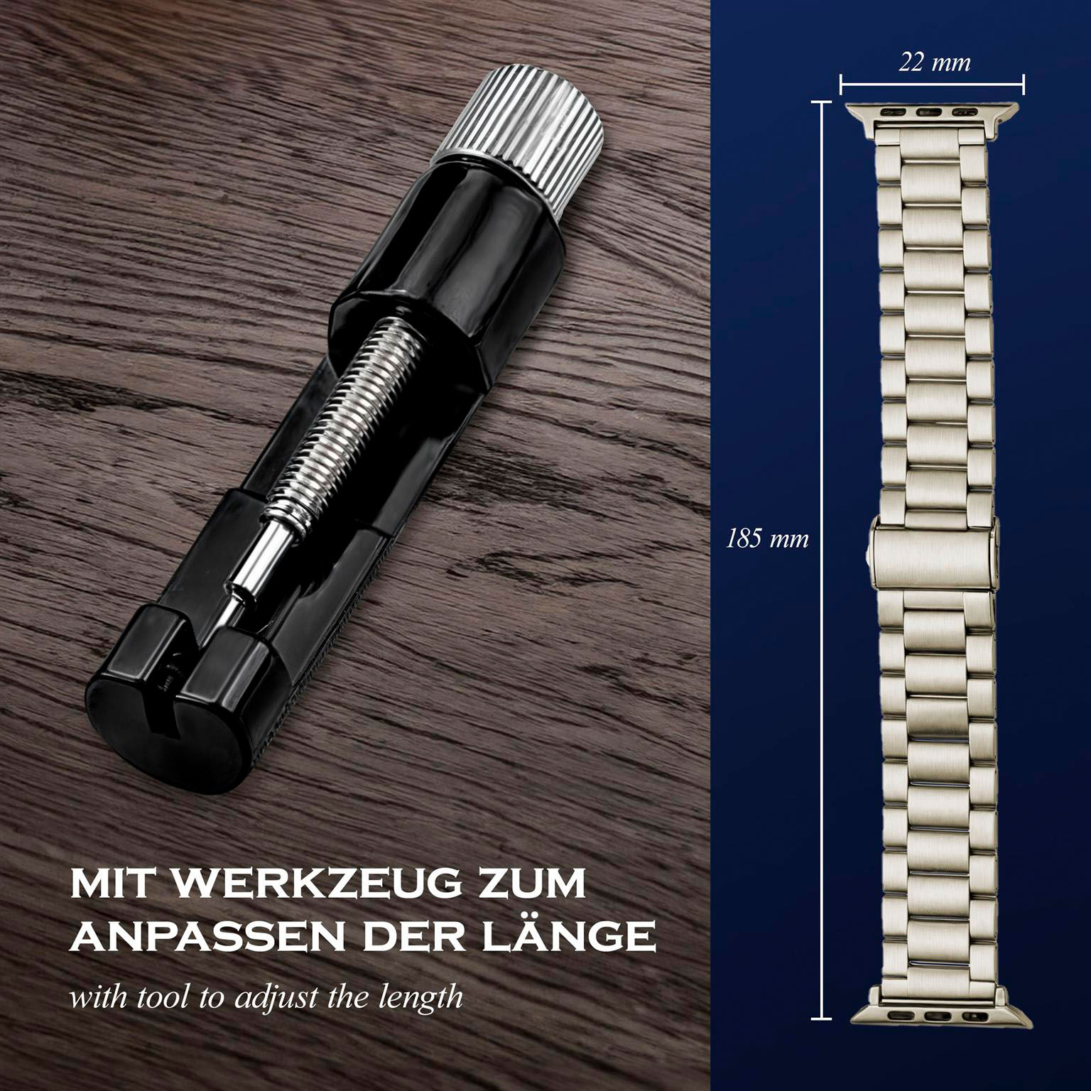 ONEFLOW Classic Link Apple Watch SE 3 (44mm) Armband Herren Edelstahl – Weiteres Produktbild 5