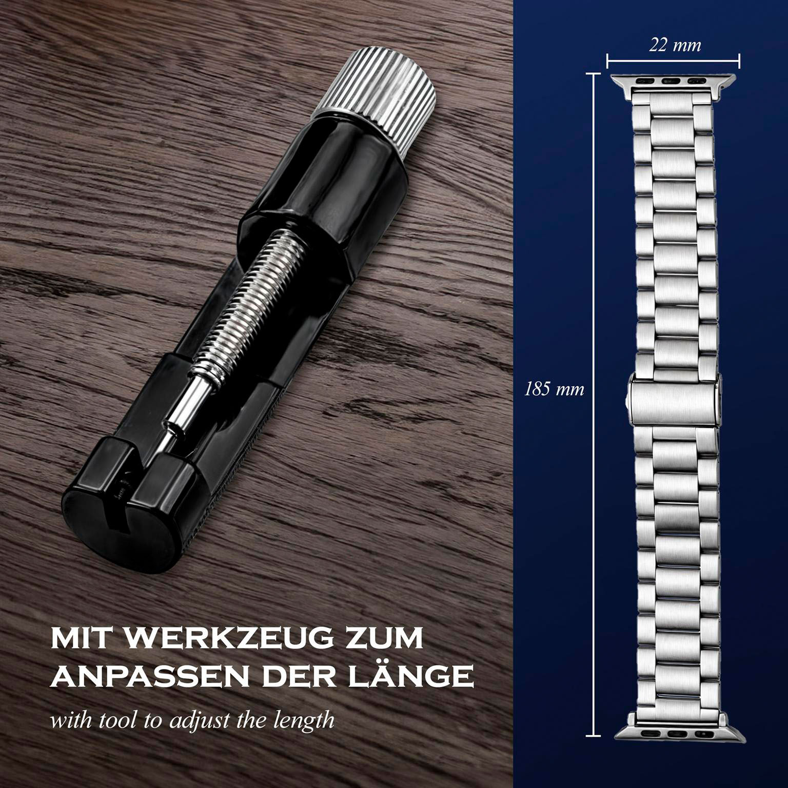 ONEFLOW Classic Link Apple Watch SE 3 (44mm) Armband Herren Edelstahl – Weiteres Produktbild 5