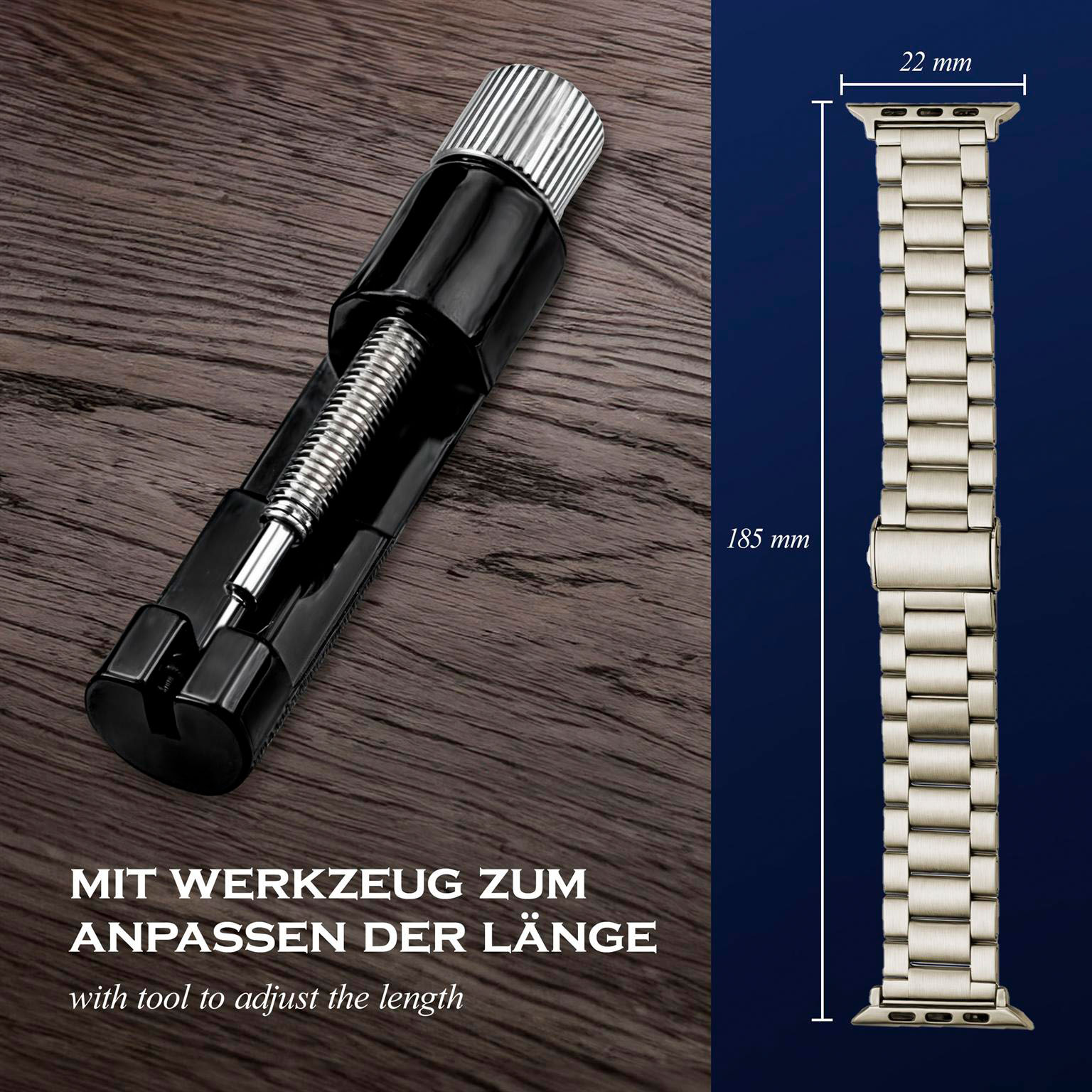 ONEFLOW Classic Link Apple Watch 11 (46mm) Armband Herren Edelstahl – Weiteres Produktbild 5