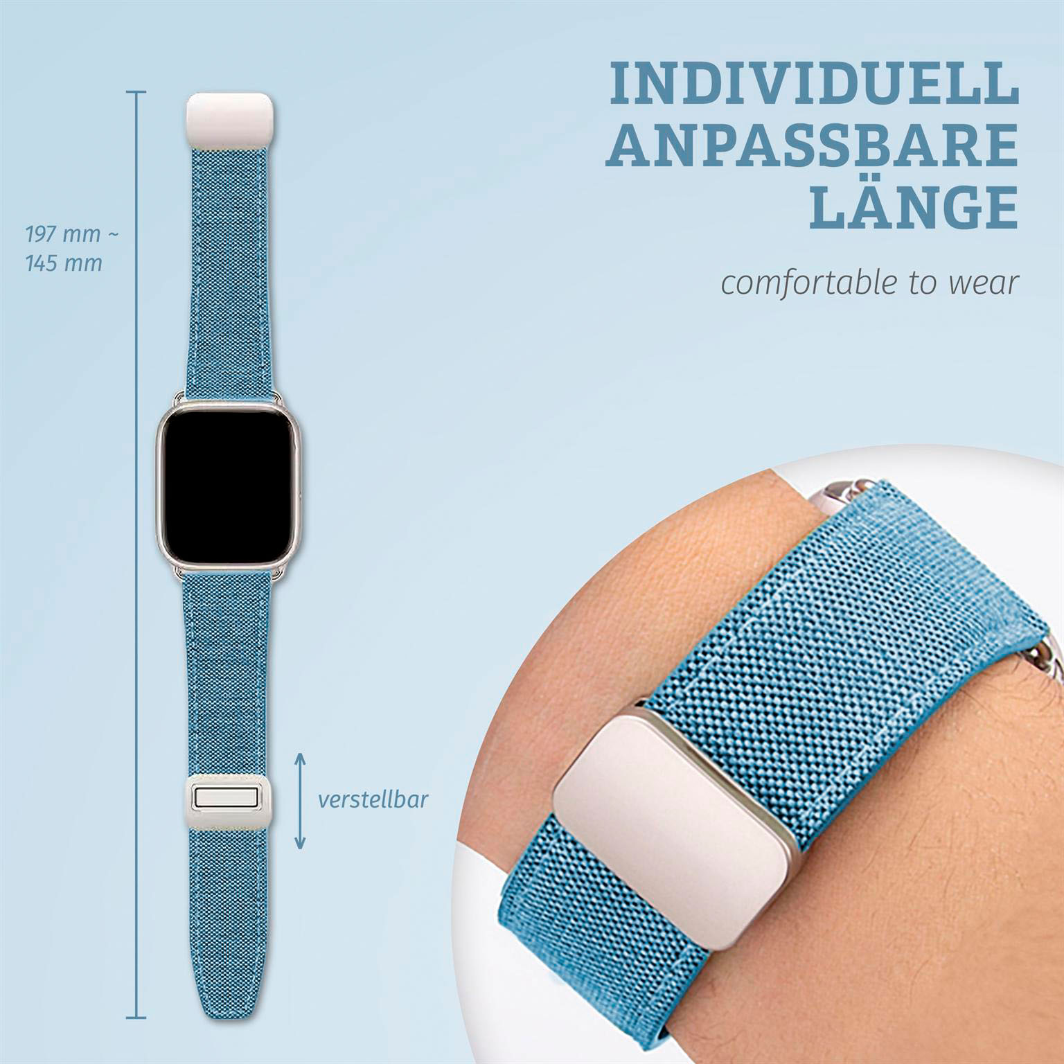 ONEFLOW Denim Loop Apple Watch SE 3 (44mm) Armband Jeans Look – Weiteres Produktbild 2