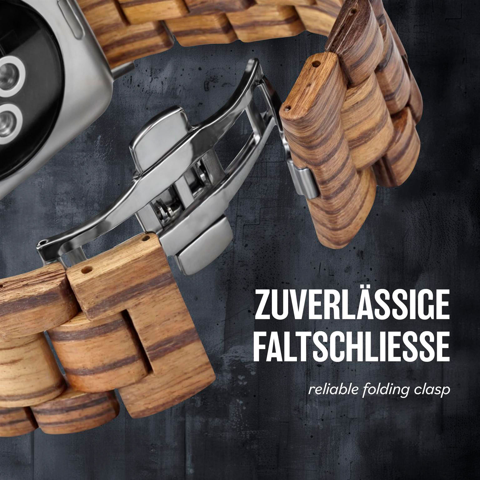 ONEFLOW Timber Strap Apple Watch 11 (46mm) Holz Armband – Weiteres Produktbild 2