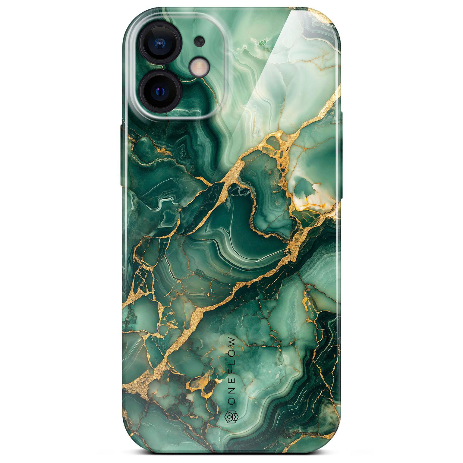 ONEFLOW Bliss Cover iPhone 12 Hülle in Marmor Design – Emerald Flow
