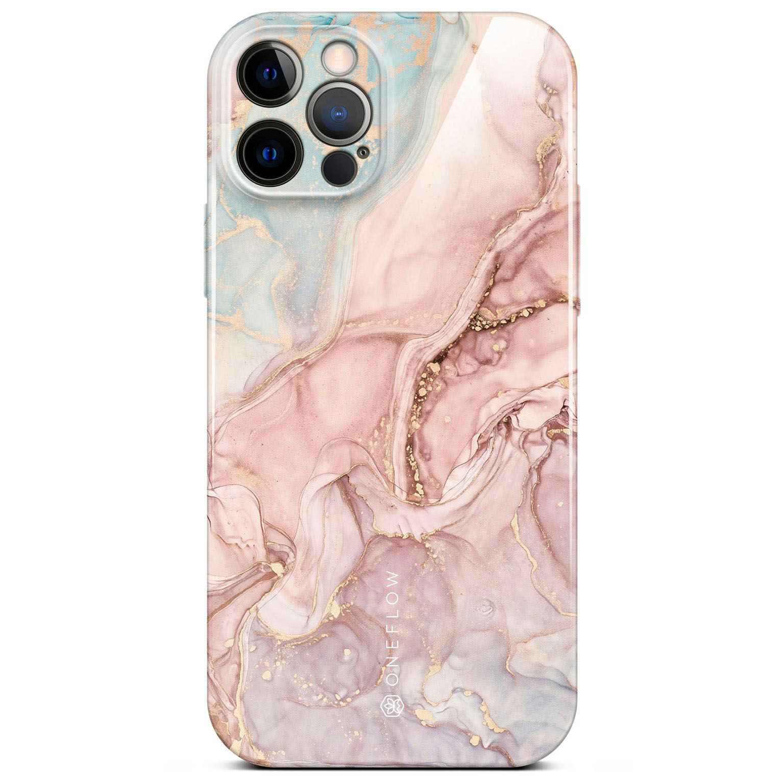 ONEFLOW Bliss Cover iPhone 12 Pro Hülle in Marmor Design – Rose Serenity