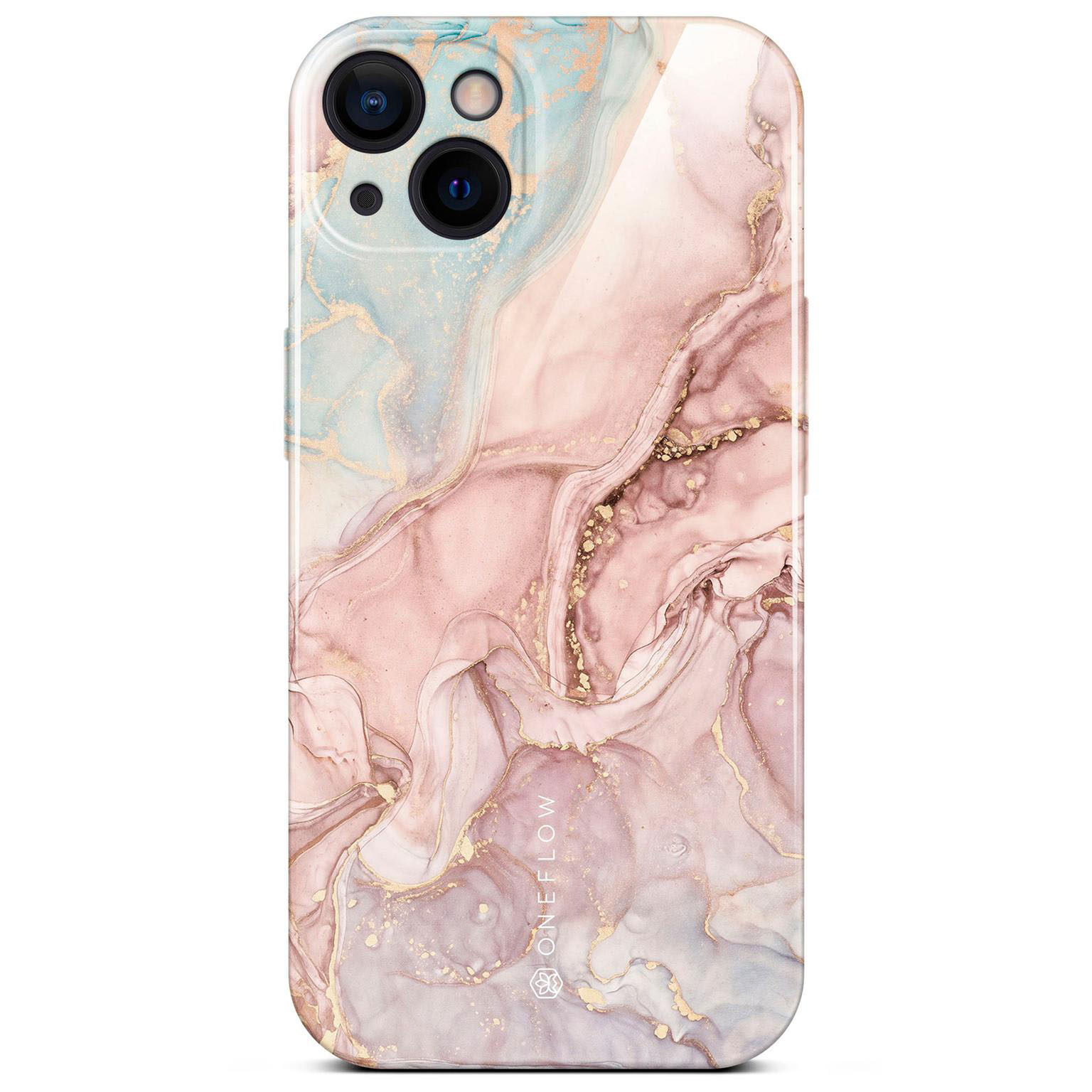 ONEFLOW Bliss Cover iPhone 13 Hülle in Marmor Design – Rose Serenity