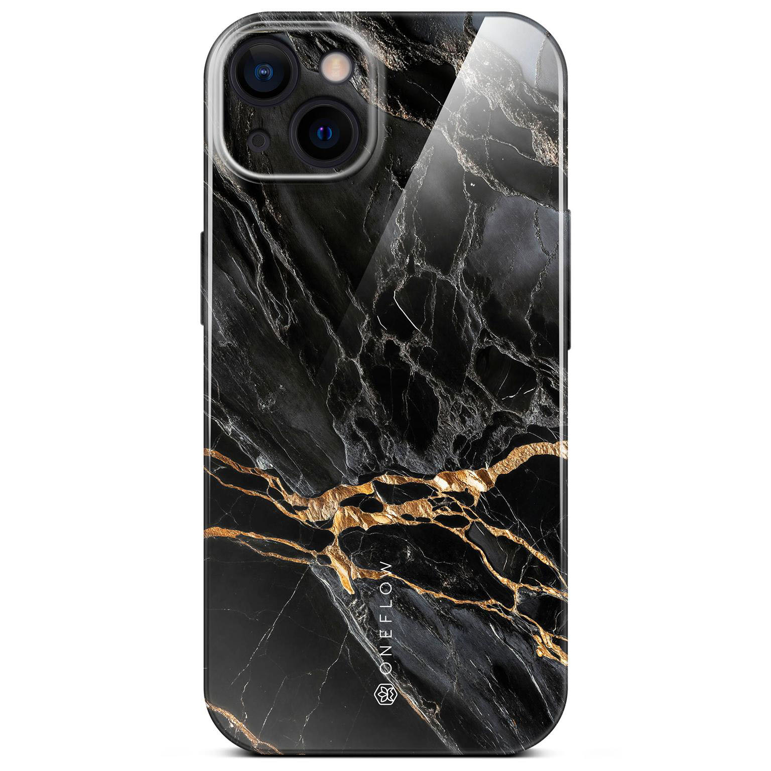 ONEFLOW Bliss Cover iPhone 13 Hülle in Marmor Design – Black Mirage