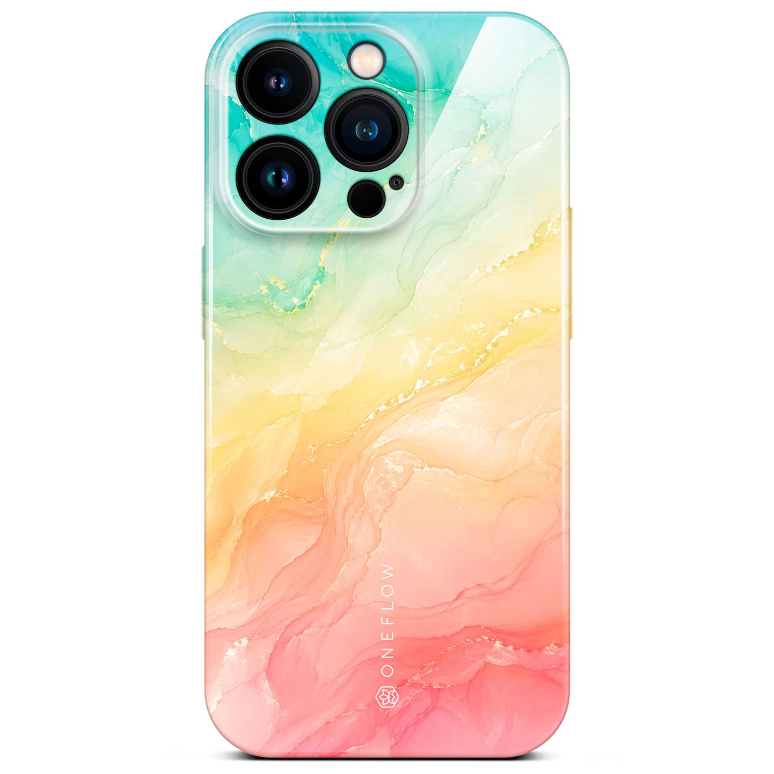 ONEFLOW ONEFLOW Bliss Cover iPhone 15 Pro Hülle in Marmor Design – Tropic Sunrise