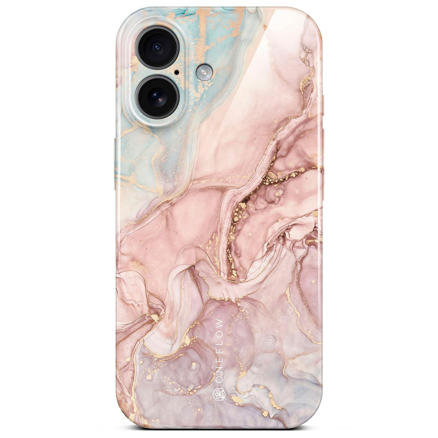 ONEFLOW Bliss Cover iPhone 17 Hülle in Marmor Design – Rose Serenity