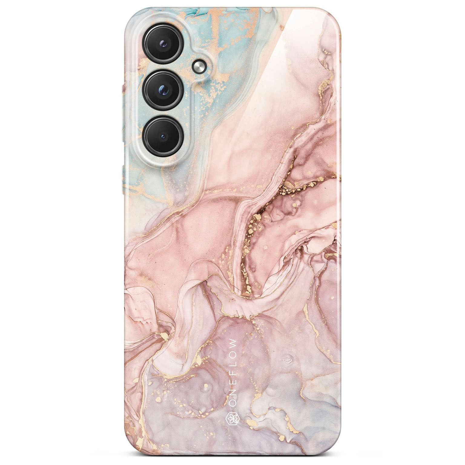 ONEFLOW Bliss Cover Samsung Galaxy A55 5G Hülle in Marmor Design – Rose Serenity