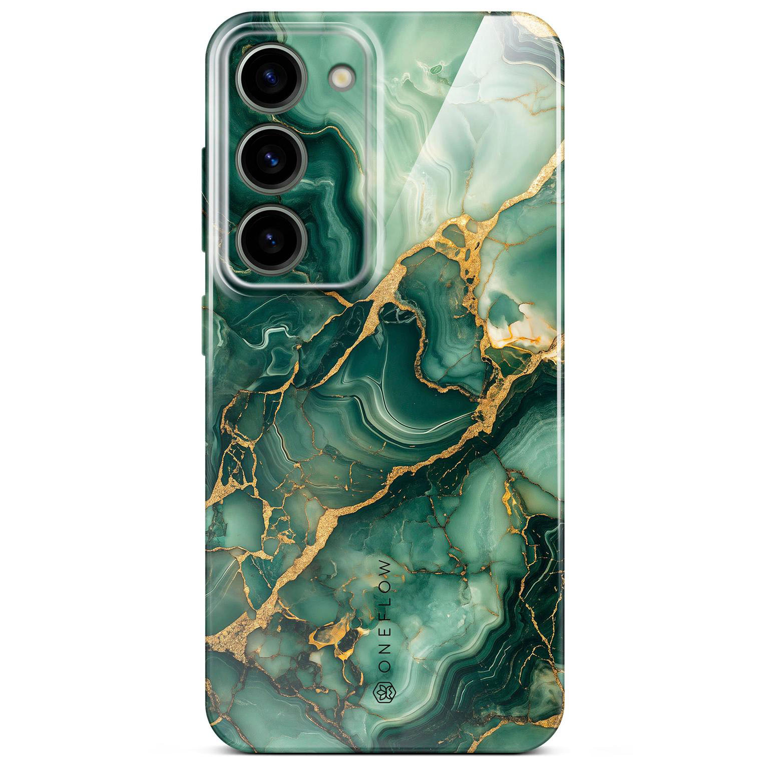 ONEFLOW Bliss Cover Samsung Galaxy S23 Hülle in Marmor Design – Emerald Flow