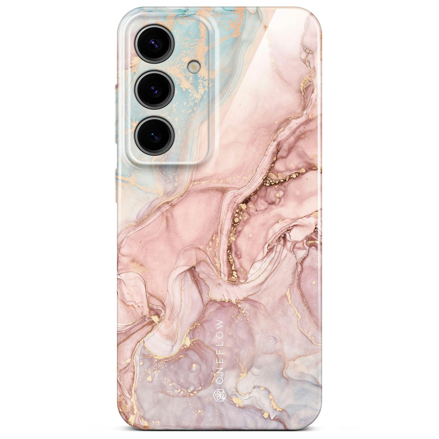 ONEFLOW Bliss Cover Samsung Galaxy S24 Hülle in Marmor Design – Rose Serenity