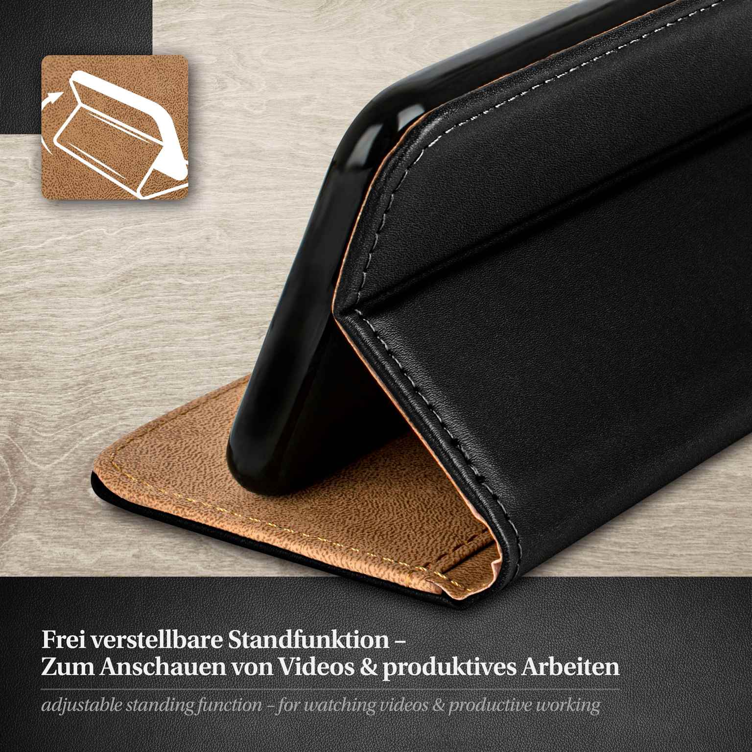 moex Book Case für iPhone 18 Pro Klapphülle mit Kartenfach – Weiteres Produktbild 2