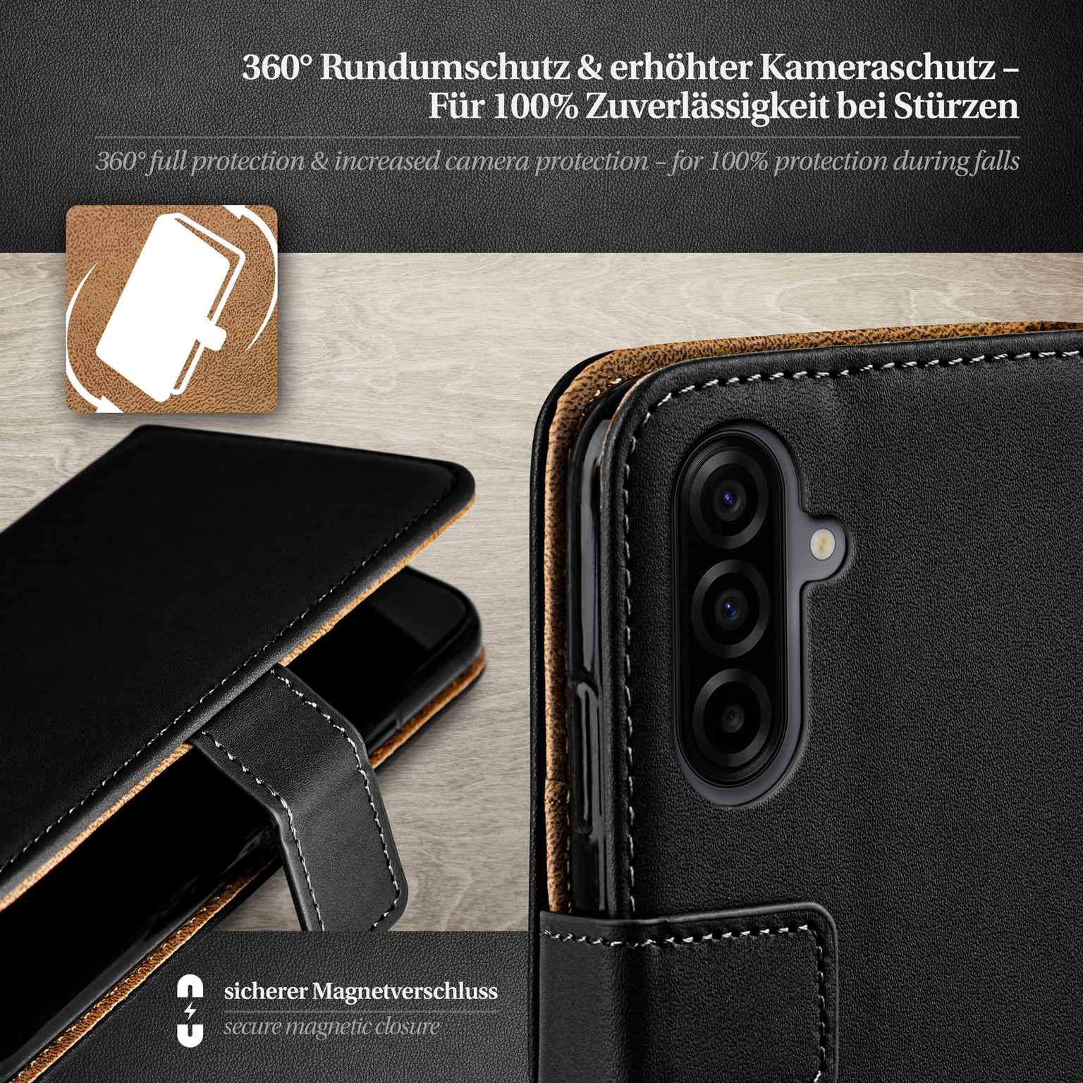 moex Book Case für Samsung Galaxy A17 (4G) Klapphülle mit Kartenfach – Weiteres Produktbild 3 moex Book Case für Samsung Galaxy A17 (4G) Klapphülle mit Kartenfach – Weiteres Produktbild 3
