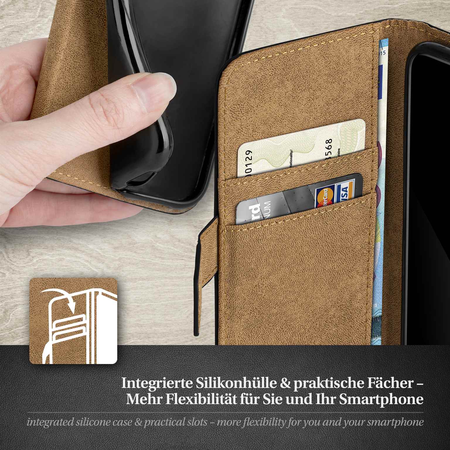 moex Book Case für Samsung Galaxy S26 Ultra Klapphülle mit Kartenfach – Weiteres Produktbild 4
