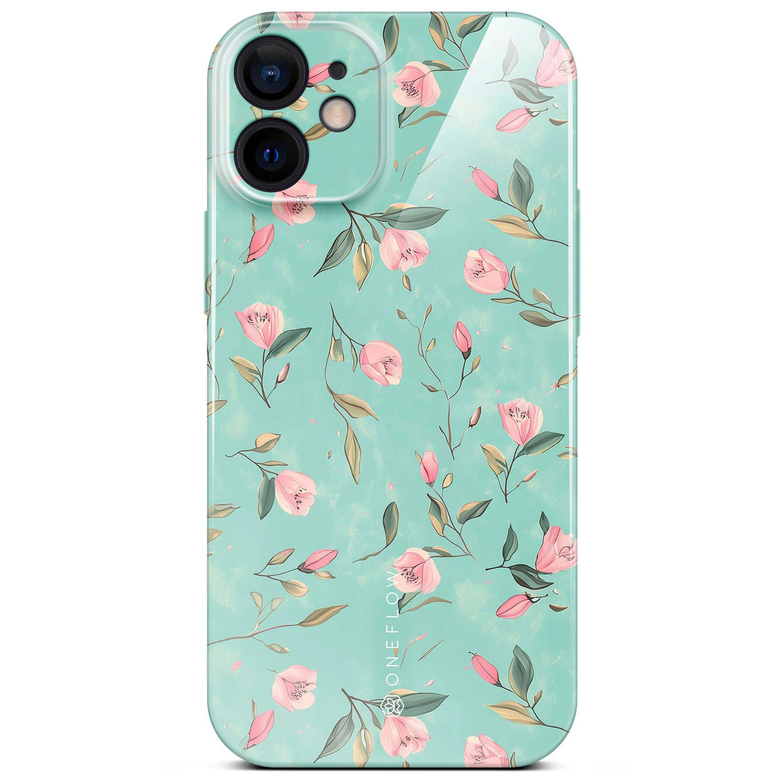 ONEFLOW Flower Cover iPhone 12 Blumen Muster Hülle mit Blumen Design – Mint Blossom ONEFLOW Flower Cover iPhone 12 Blumen Muster Hülle mit Blumen Design – Mint Blossom