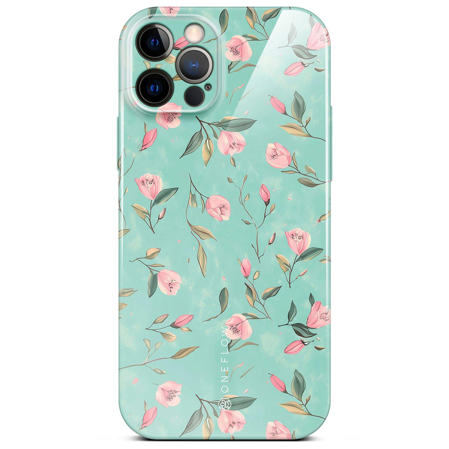 ONEFLOW Flower Cover iPhone 12 Pro Blumen Muster Hülle mit Blumen Design – Mint Blossom ONEFLOW Flower Cover iPhone 12 Pro Blumen Muster Hülle mit Blumen Design – Mint Blossom