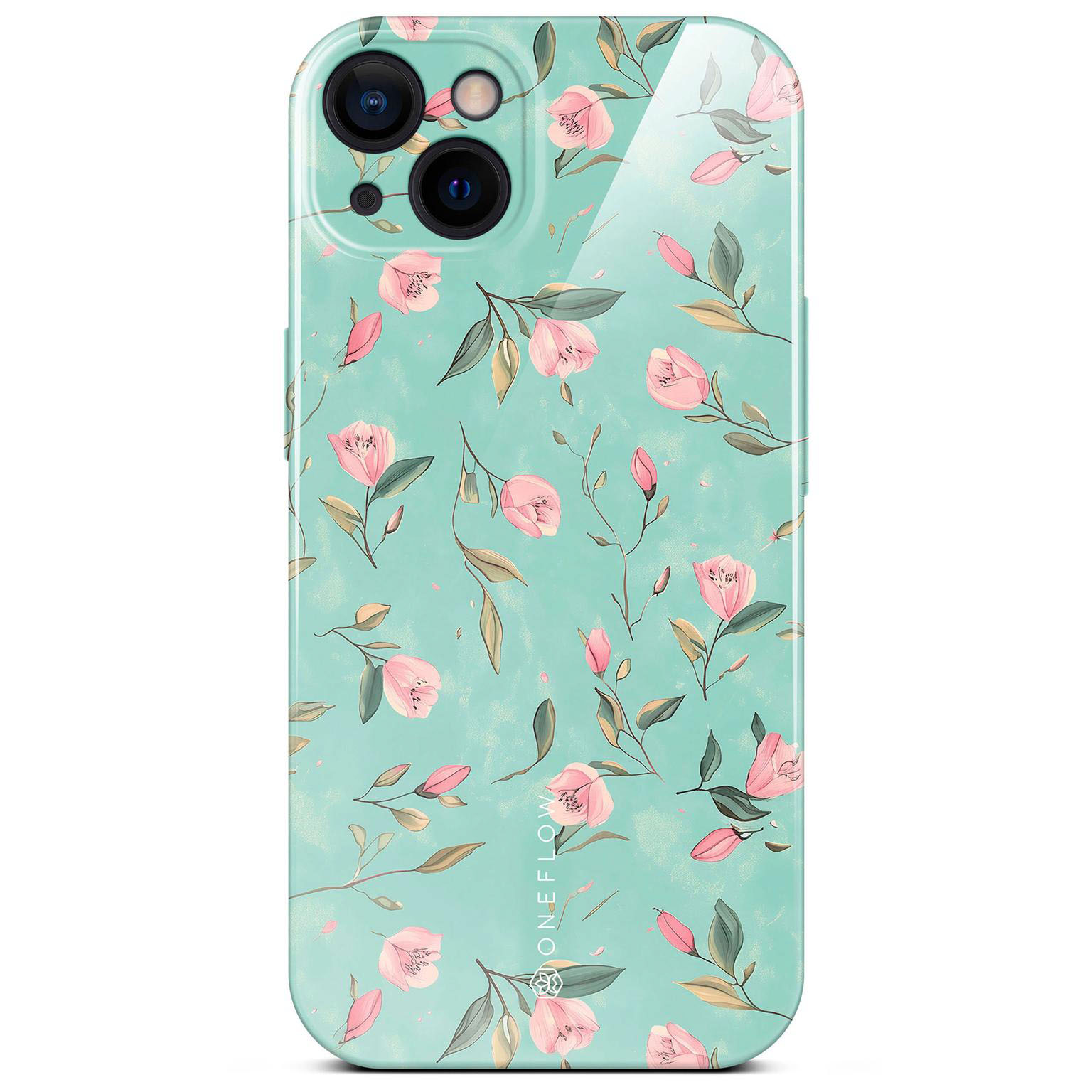 ONEFLOW Flower Cover iPhone 13 Blumen Muster Hülle mit Blumen Design – Mint Blossom ONEFLOW Flower Cover iPhone 13 Blumen Muster Hülle mit Blumen Design – Mint Blossom
