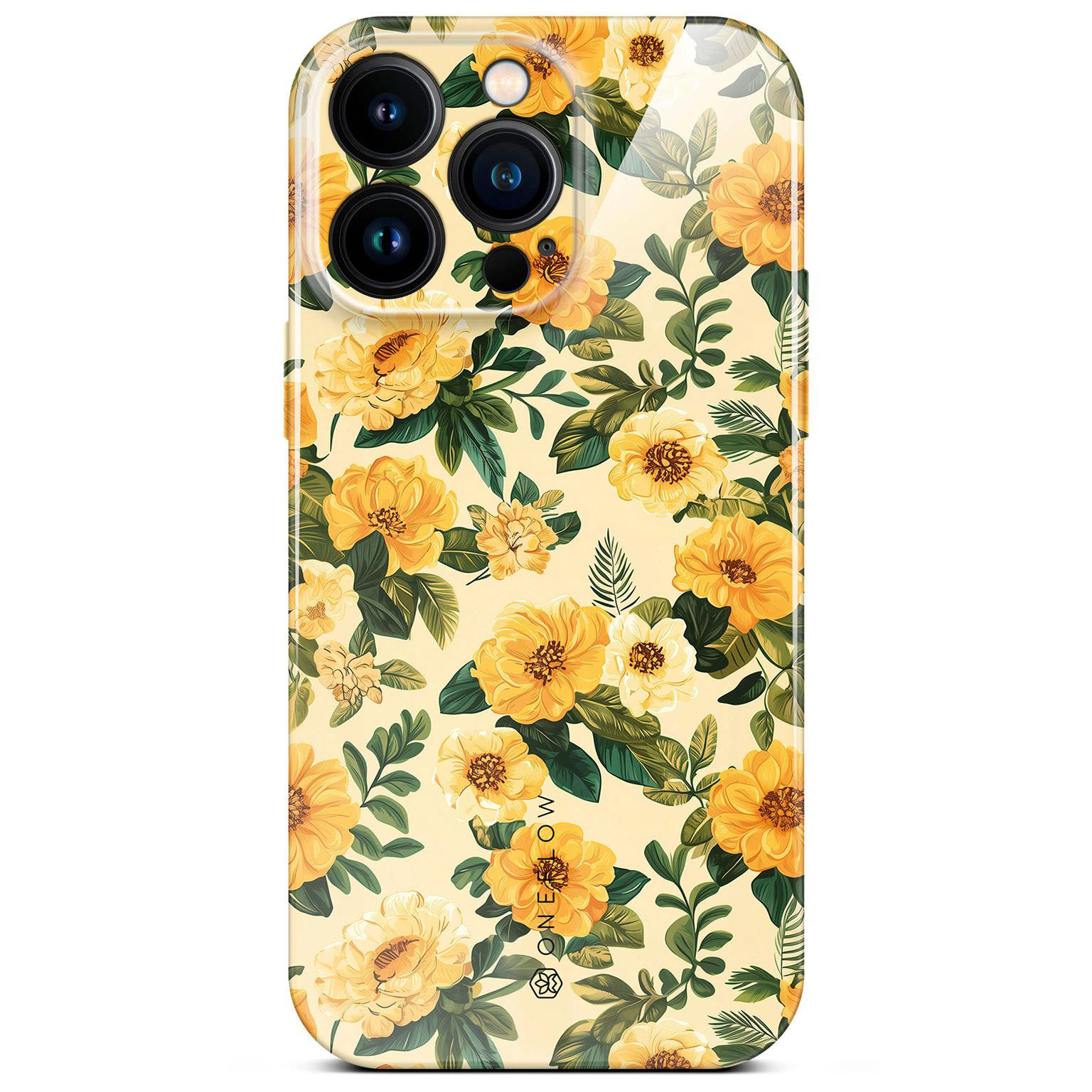 ONEFLOW Flower Cover iPhone 15 Pro Max Blumen Muster Hülle mit Blumen Design – Sunny Melody ONEFLOW Flower Cover iPhone 15 Pro Max Blumen Muster Hülle mit Blumen Design – Sunny Melody