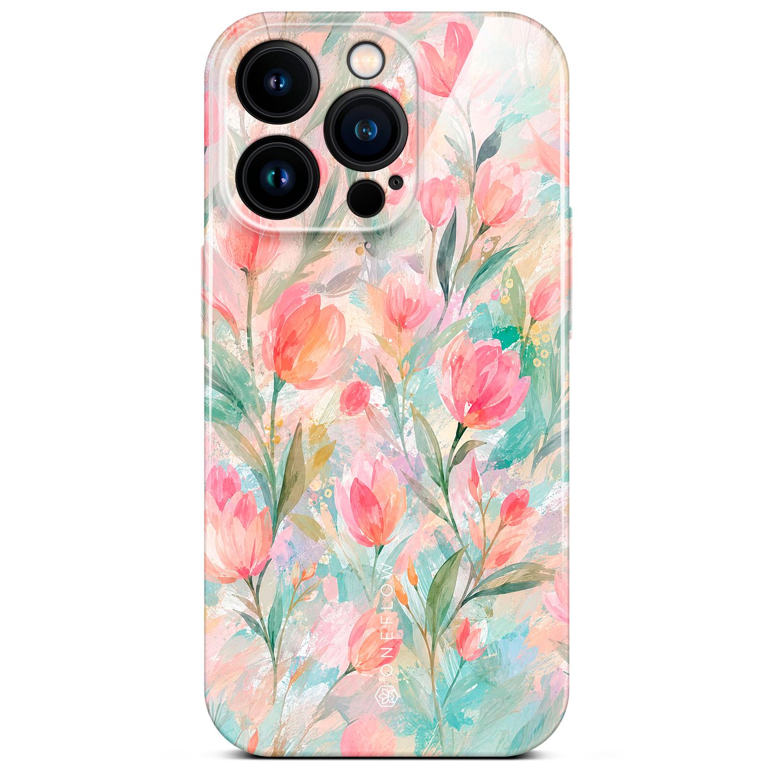 ONEFLOW Flower Cover iPhone 15 Pro Blumen Muster Hülle mit Blumen Design – Tulip Sorbet ONEFLOW Flower Cover iPhone 15 Pro Blumen Muster Hülle mit Blumen Design – Tulip Sorbet