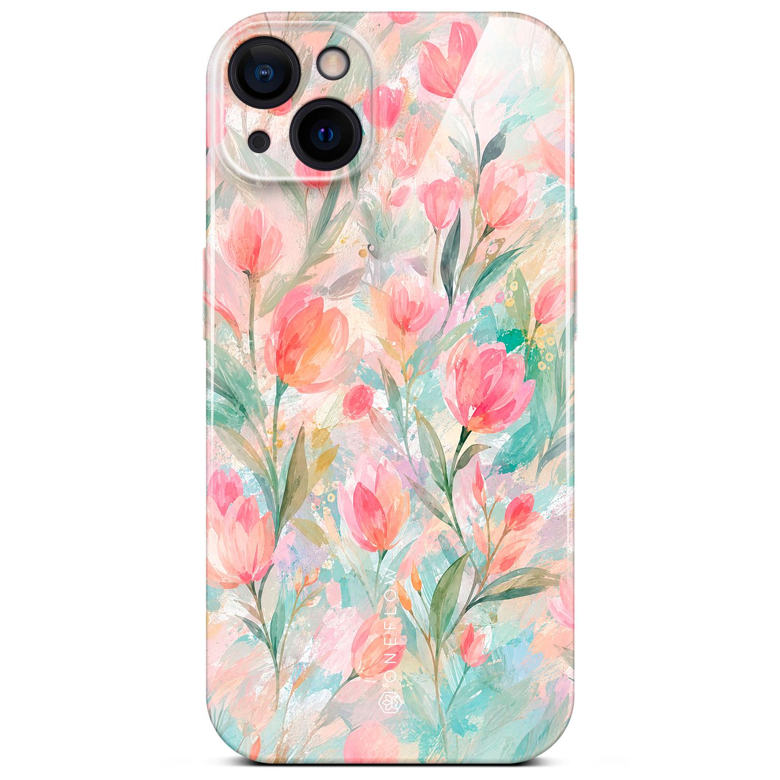 ONEFLOW Flower Cover iPhone 15 Blumen Muster Hülle mit Blumen Design – Tulip Sorbet ONEFLOW Flower Cover iPhone 15 Blumen Muster Hülle mit Blumen Design – Tulip Sorbet
