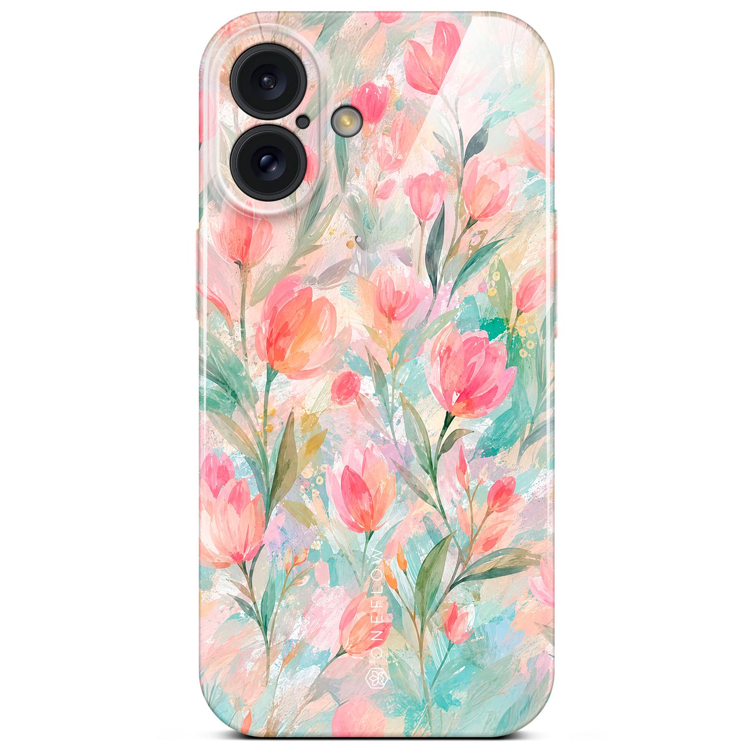 ONEFLOW Flower Cover iPhone 16 Blumen Muster Hülle mit Blumen Design – Tulip Sorbet ONEFLOW Flower Cover iPhone 16 Blumen Muster Hülle mit Blumen Design – Tulip Sorbet