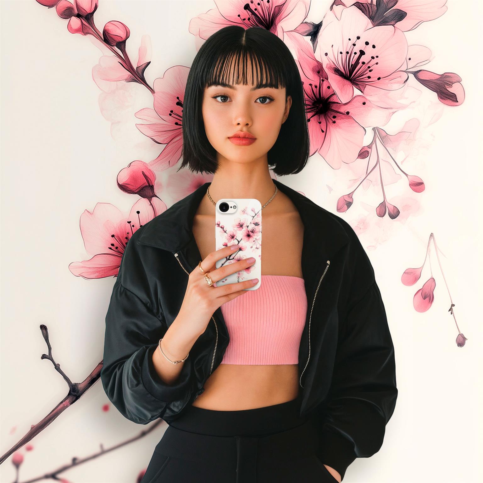 ONEFLOW Flower Cover iPhone 16e Blumen Muster – Weiteres Produktbild 3