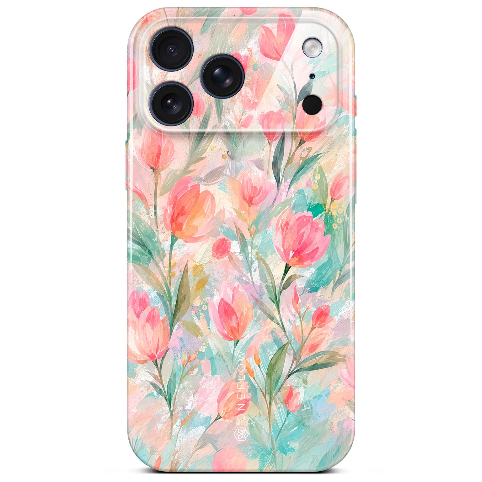 ONEFLOW ONEFLOW Flower Cover iPhone 17 Pro Max Blumen Muster Hülle mit Blumen Design – Tulip Sorbet