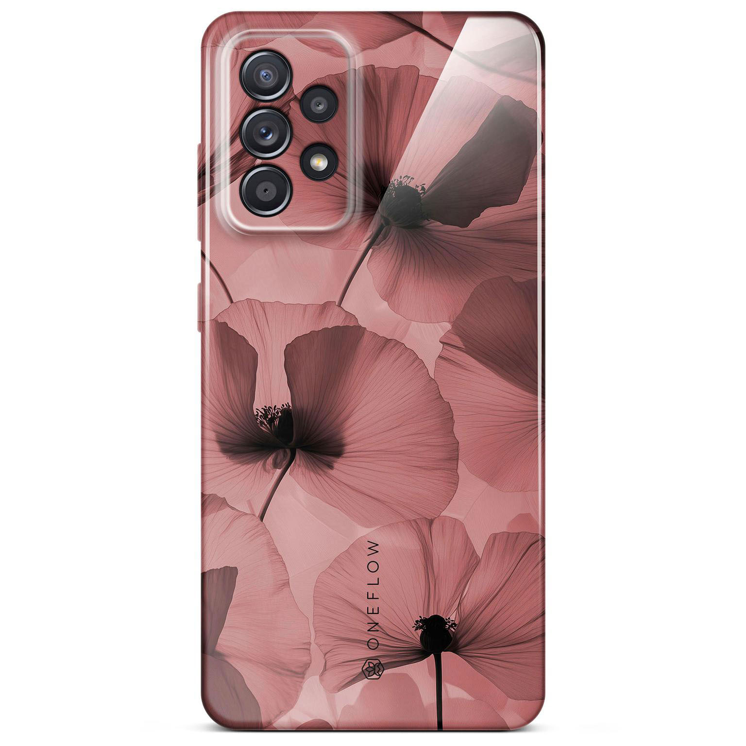 ONEFLOW Flower Cover Samsung Galaxy A52 Blumen Muster Hülle mit Blumen Design – Crimson Whisper