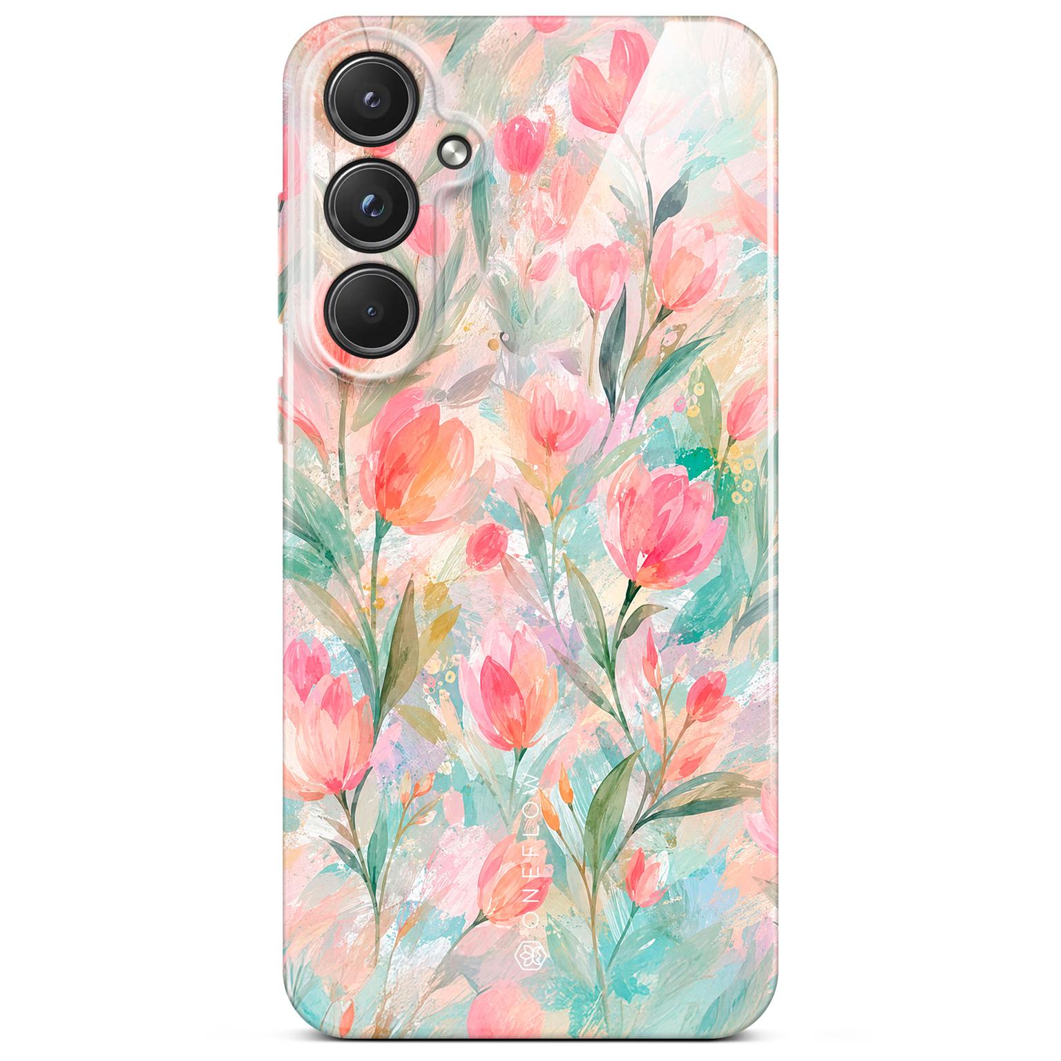 ONEFLOW Flower Cover Samsung Galaxy A55 5G Blumen Muster Hülle mit Blumen Design – Tulip Sorbet ONEFLOW Flower Cover Samsung Galaxy A55 5G Blumen Muster Hülle mit Blumen Design – Tulip Sorbet