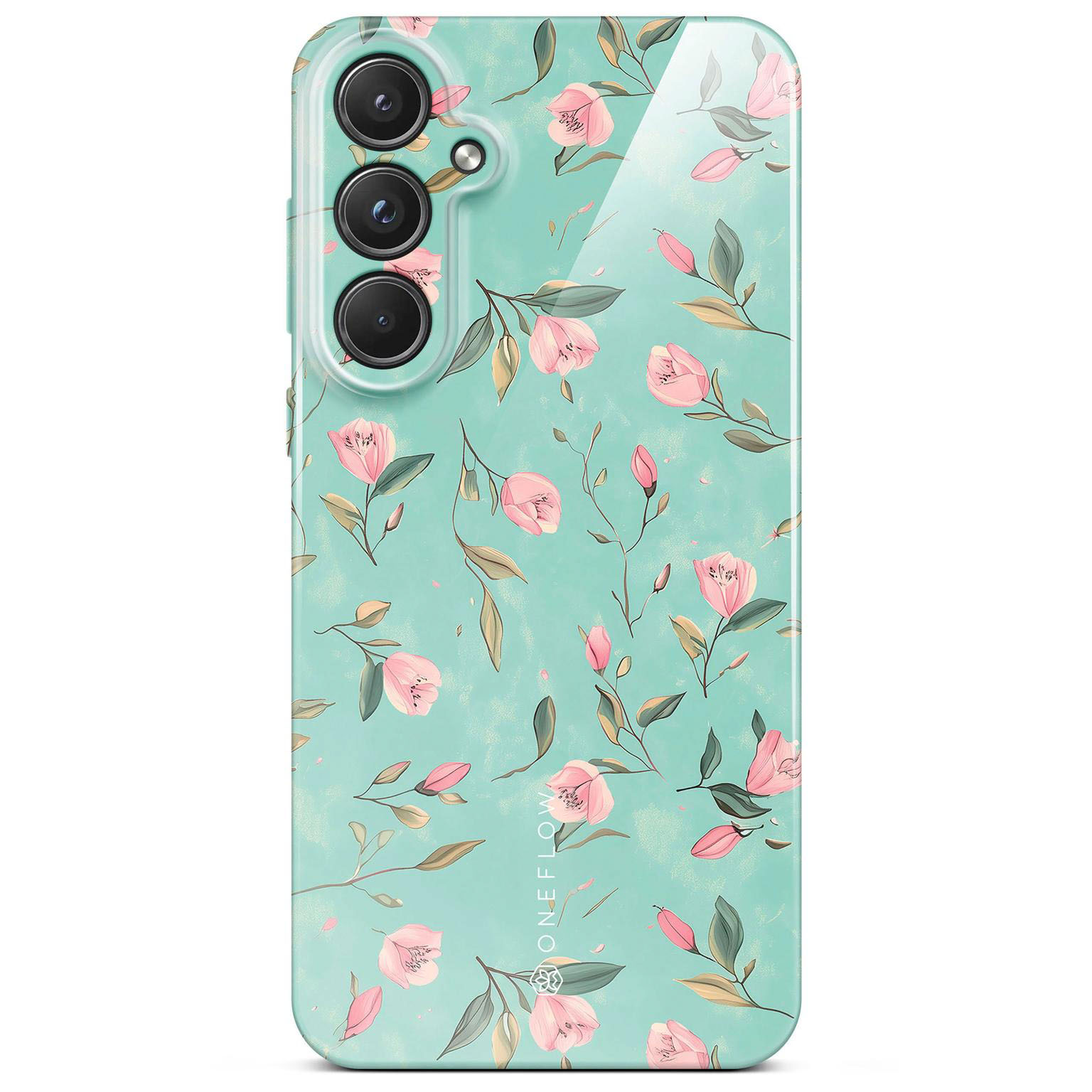 ONEFLOW Flower Cover Samsung Galaxy A55 5G Blumen Muster Hülle mit Blumen Design – Mint Blossom ONEFLOW Flower Cover Samsung Galaxy A55 5G Blumen Muster Hülle mit Blumen Design – Mint Blossom