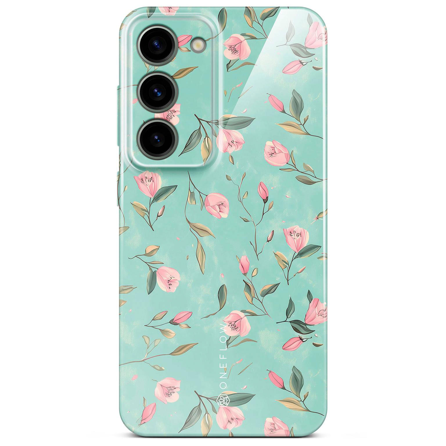 ONEFLOW Flower Cover Samsung Galaxy S23 Blumen Muster Hülle mit Blumen Design – Mint Blossom ONEFLOW Flower Cover Samsung Galaxy S23 Blumen Muster Hülle mit Blumen Design – Mint Blossom
