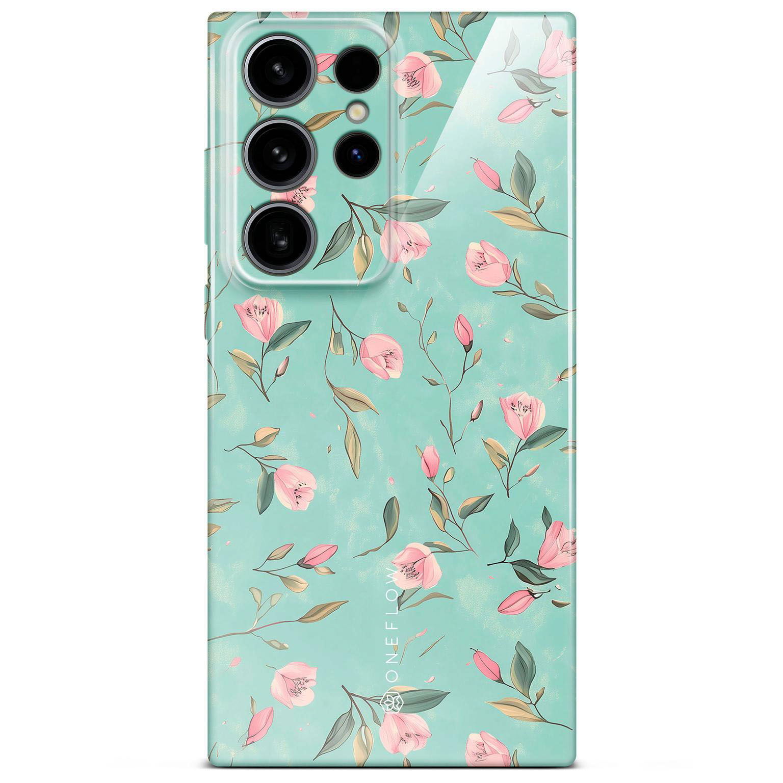 ONEFLOW Flower Cover Samsung Galaxy S24 Ultra Blumen Muster Hülle mit Blumen Design – Mint Blossom ONEFLOW Flower Cover Samsung Galaxy S24 Ultra Blumen Muster Hülle mit Blumen Design – Mint Blossom
