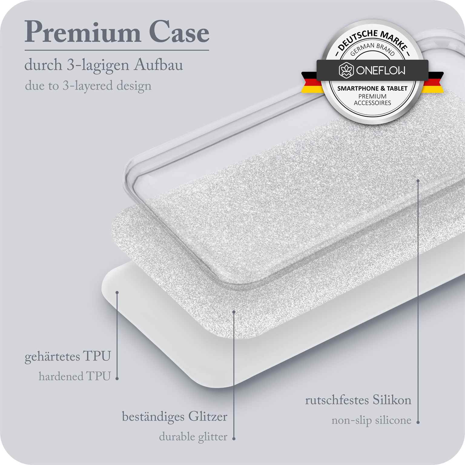 ONEFLOW Glitter Case iPhone 7 Plus mit Glitzer Look – Weiteres Produktbild 3