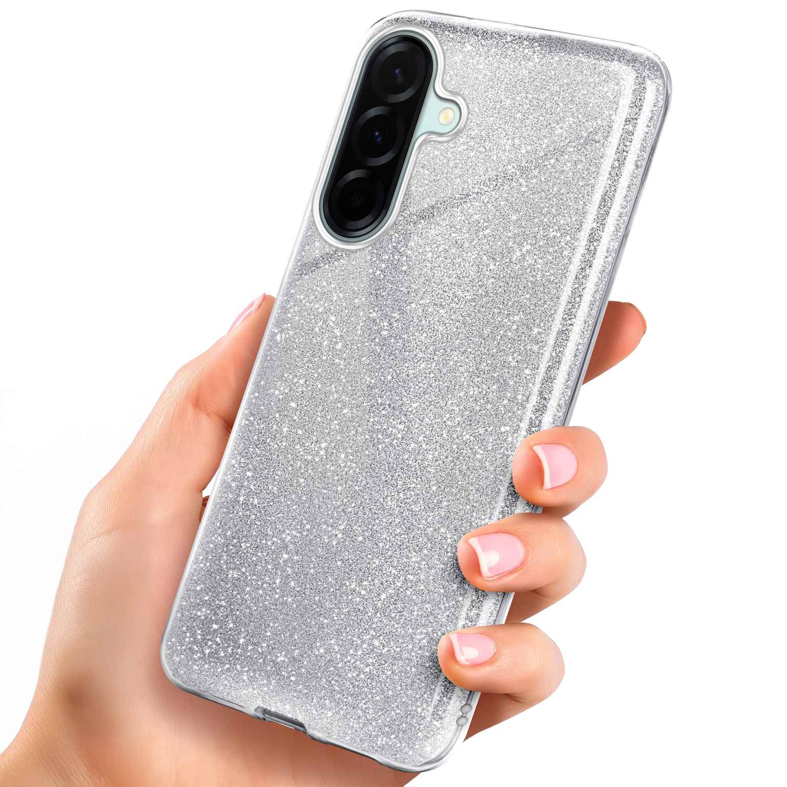 ONEFLOW Glitter Case Samsung Galaxy A57 5G mit Glitzer Look – Sparkle-Silver