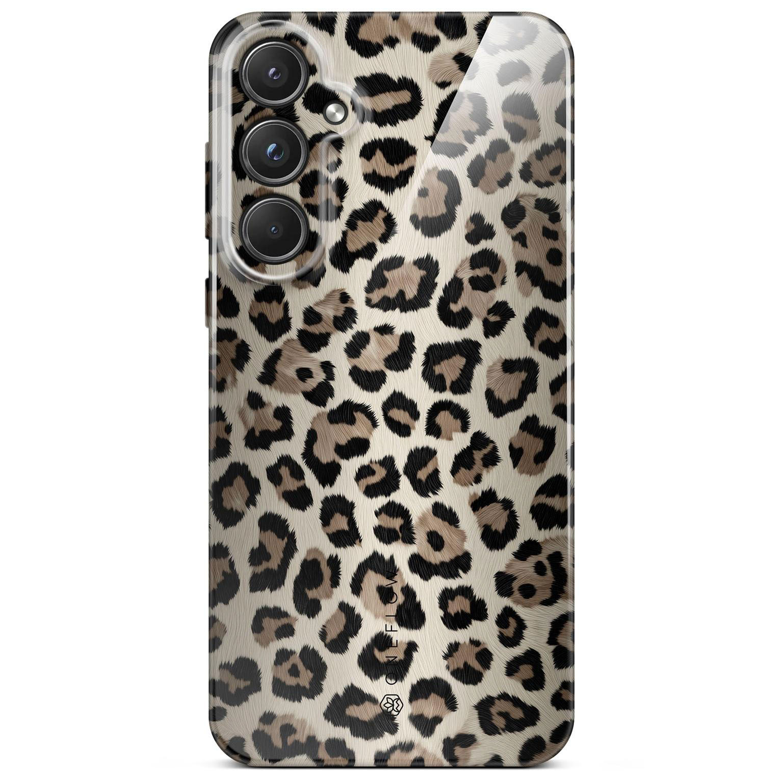 ONEFLOW Wild Cover Samsung Galaxy A55 5G Hülle mit Animal Print – Golden Leopard