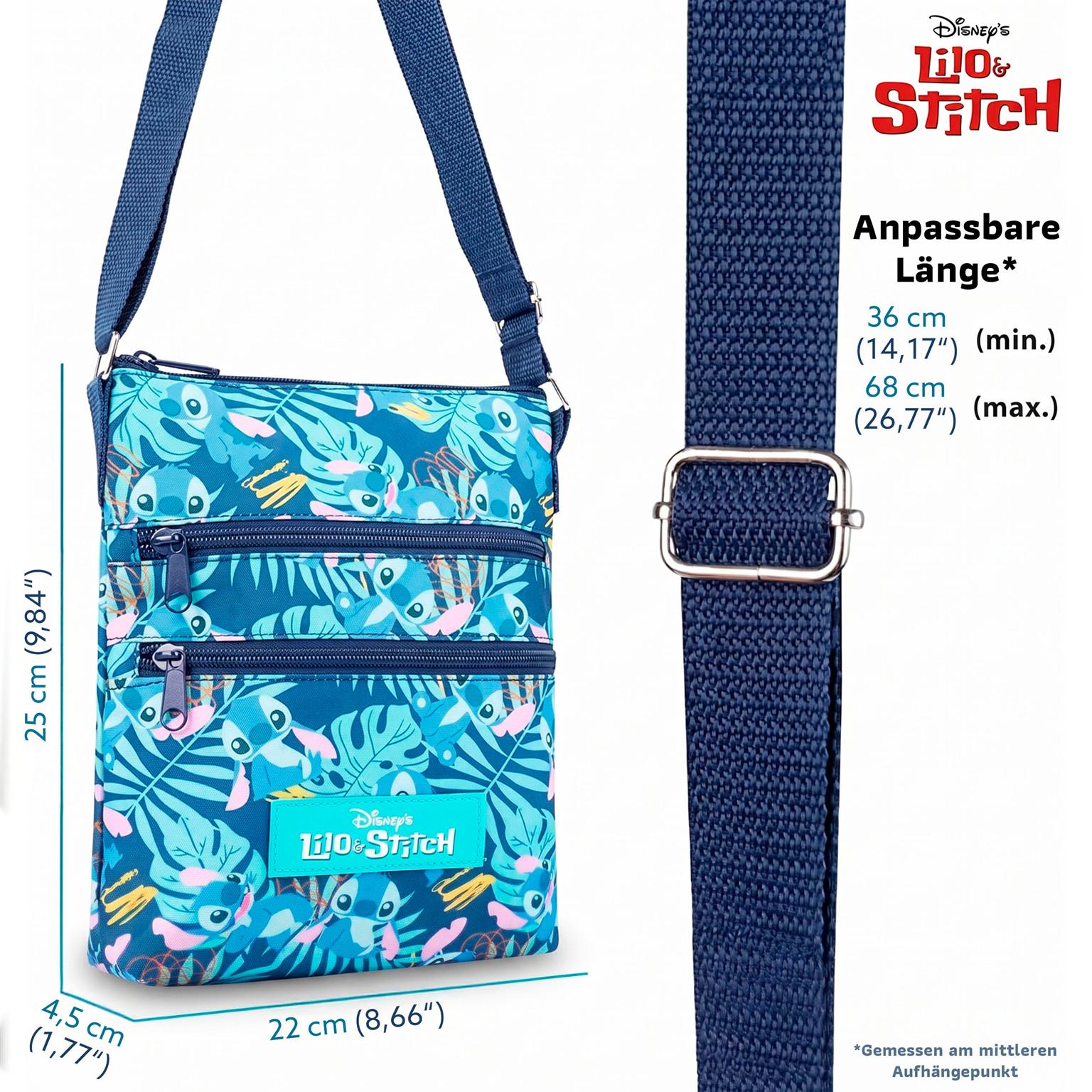 Disney Stitch Umhängetasche – Stitch Schultertasche mit verstellbarem Riemen für Alltag und Freizeit – Weiteres Produktbild 6