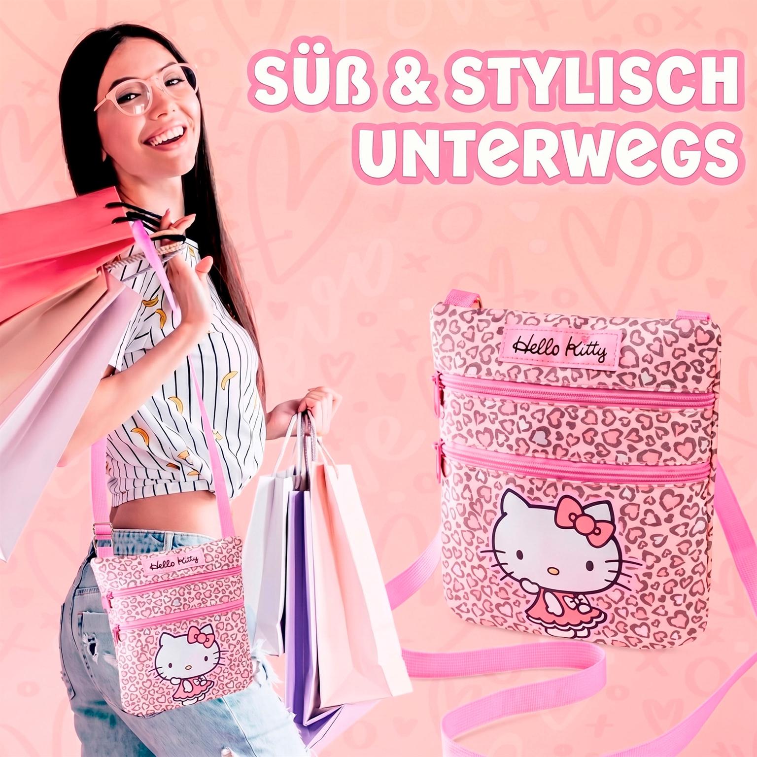 Hello Kitty Hello Kitty Tasche – Mädchen Handtasche Teenager Tasche mit Reißverschluss und Schultergurt – Weiteres Produktbild 6