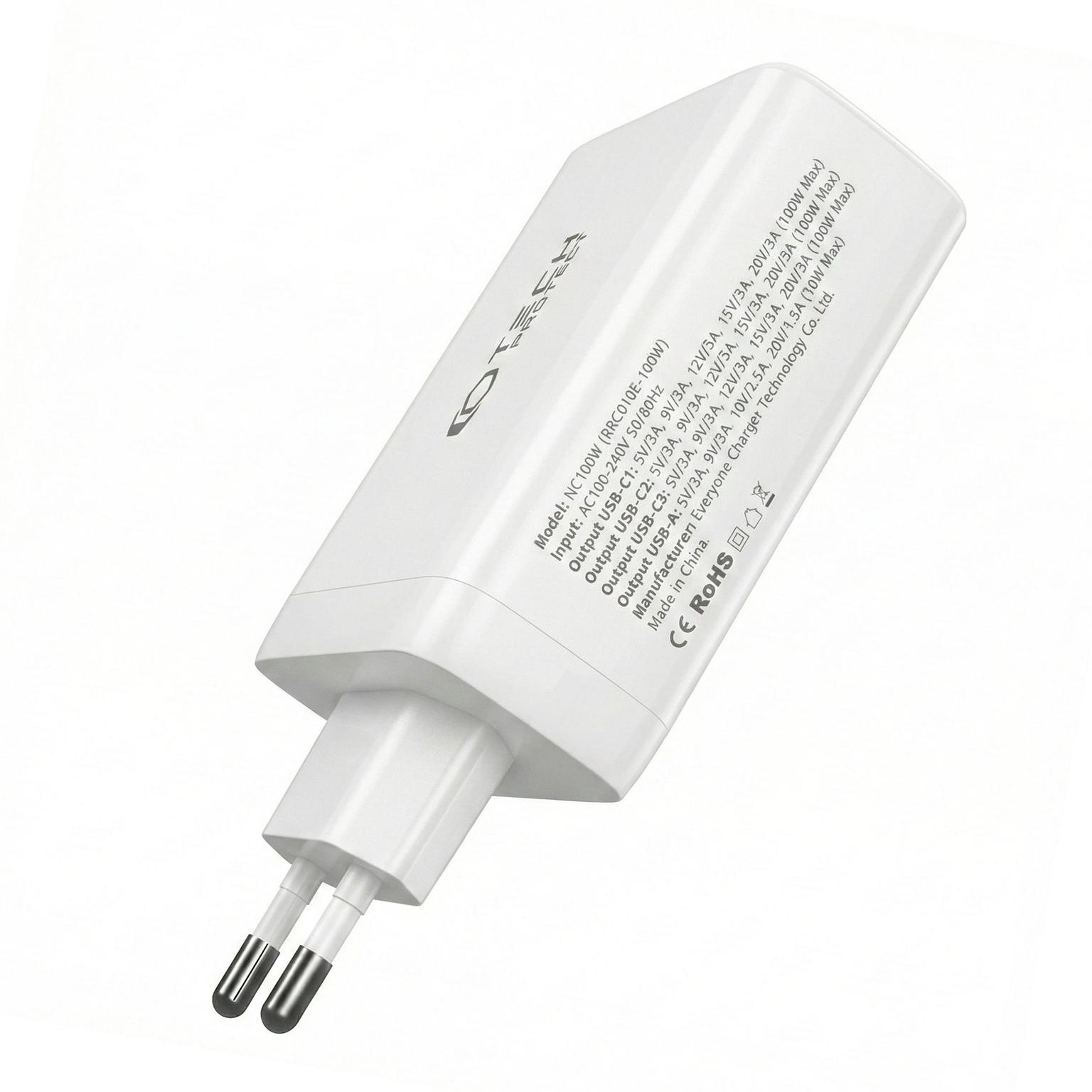Tech-Protect Power Delivery Ladegerät 100W – USB Ladegerät mehrere Geräte mit USB C und USB A Ports – Weiteres Produktbild 2