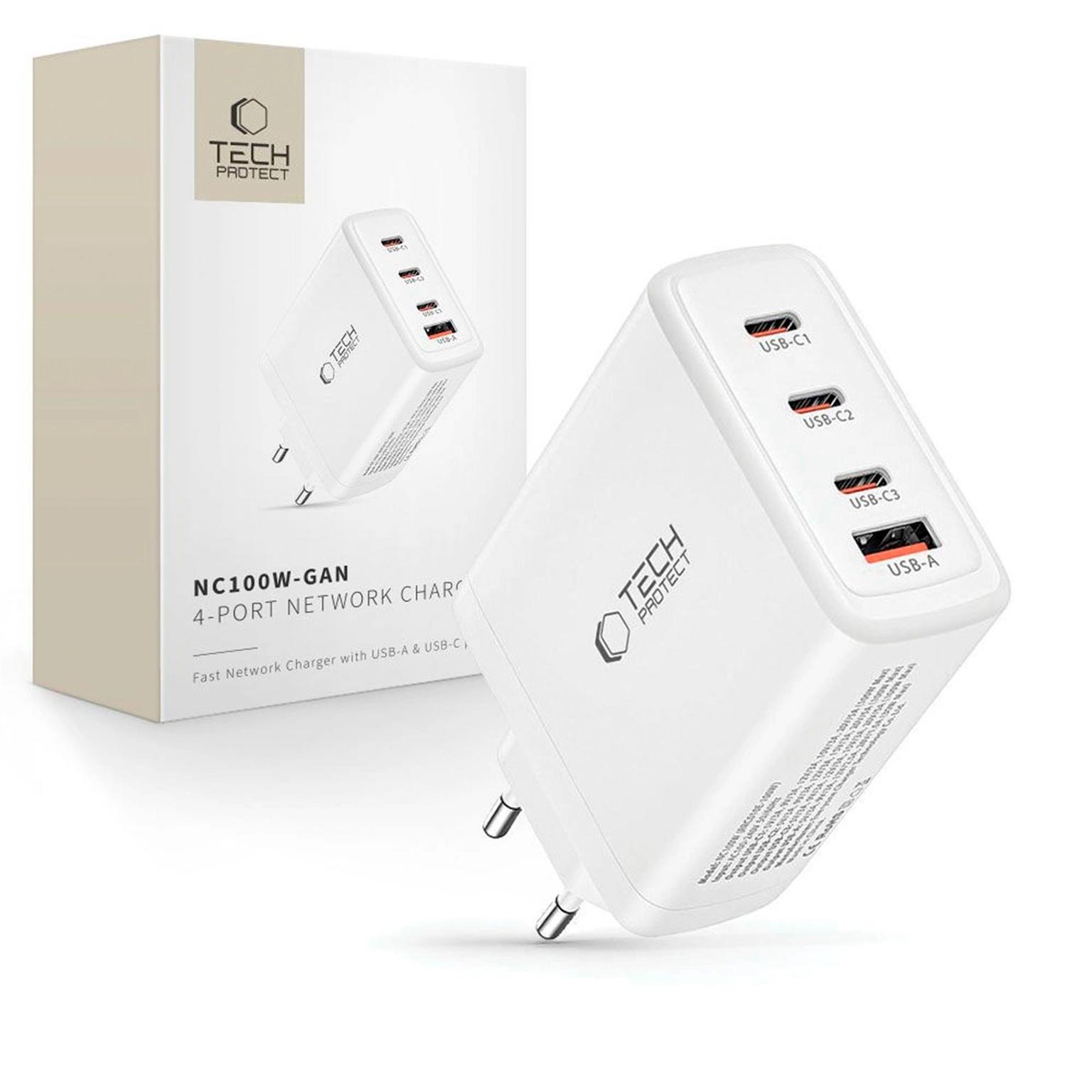 Tech-Protect Power Delivery Ladegerät 100W – USB Ladegerät mehrere Geräte mit USB C und USB A Ports – Weiteres Produktbild 6