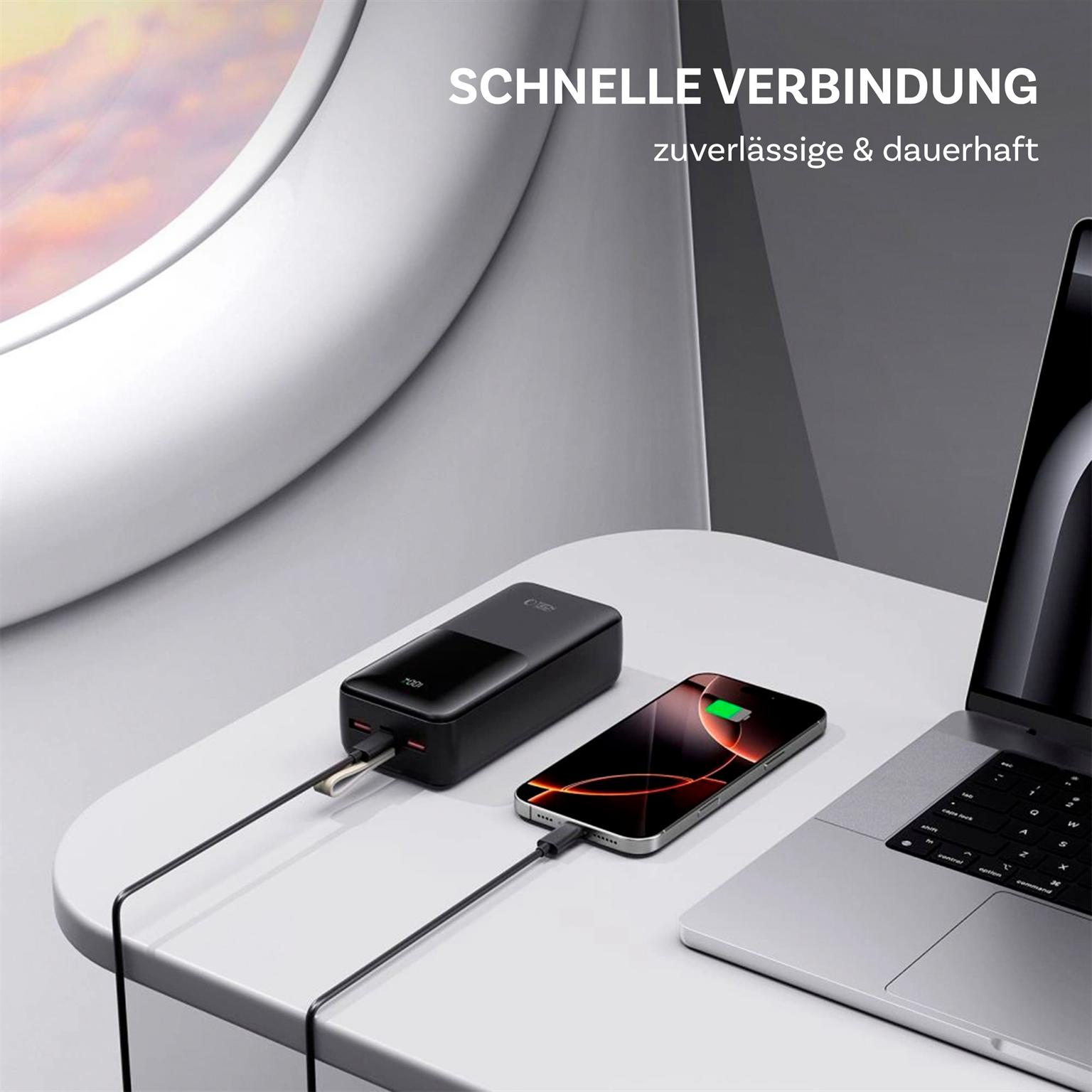 Tech-Protect Powerbank PB03 – 22.5W,  mehrere USB Ports, LED – für Smartphones und andere Geräte – 30.000 mAh – Weiteres Produktbild 2