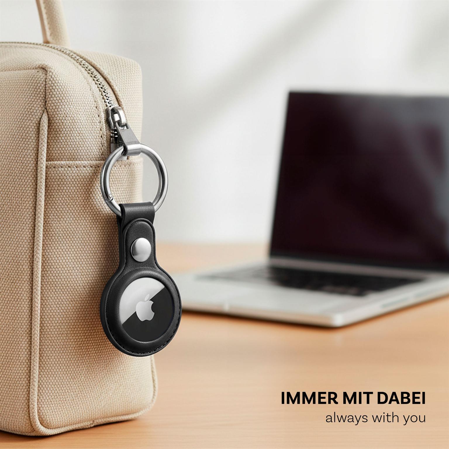 moex Apple AirTag Hülle aus PU Leder mit Schlüsselanhänger – TrackLoop – Weiteres Produktbild 2