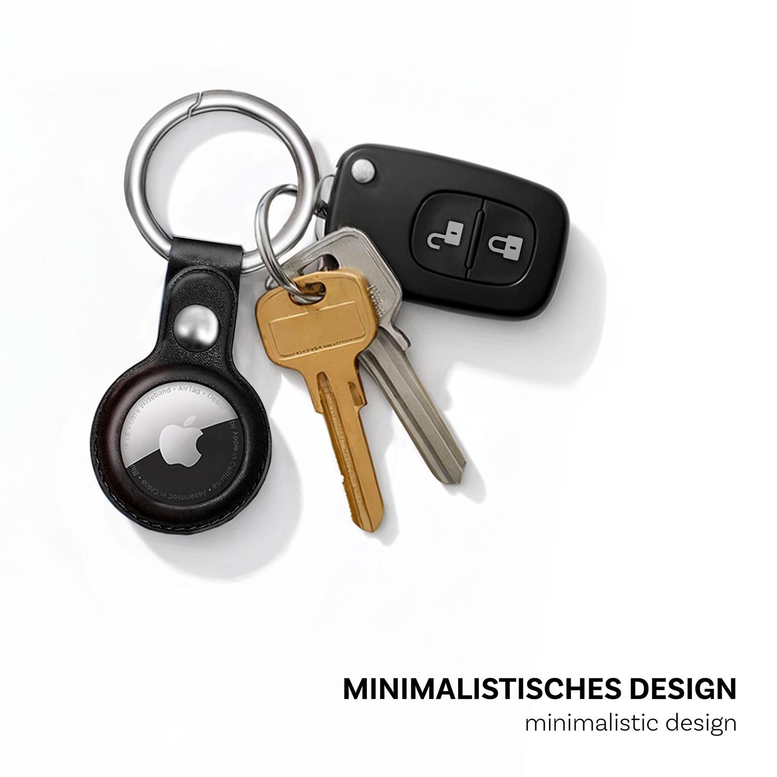moex Apple AirTag Hülle aus PU Leder mit Schlüsselanhänger – TrackLoop – Weiteres Produktbild 4