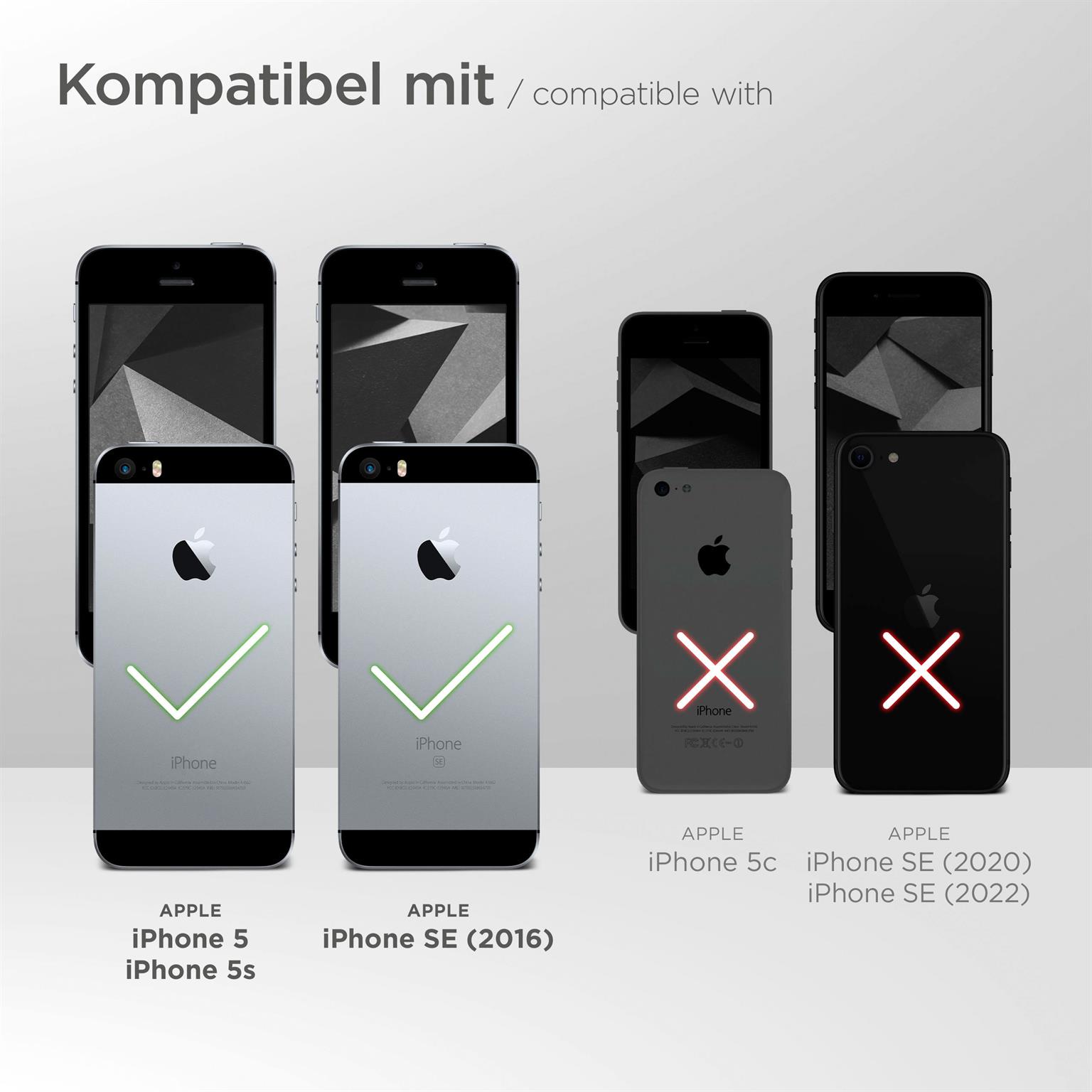 moex Purse Case für Apple iPhone 5 – Handytasche mit Geldbörses aus PU Leder, Geld- & Handyfach