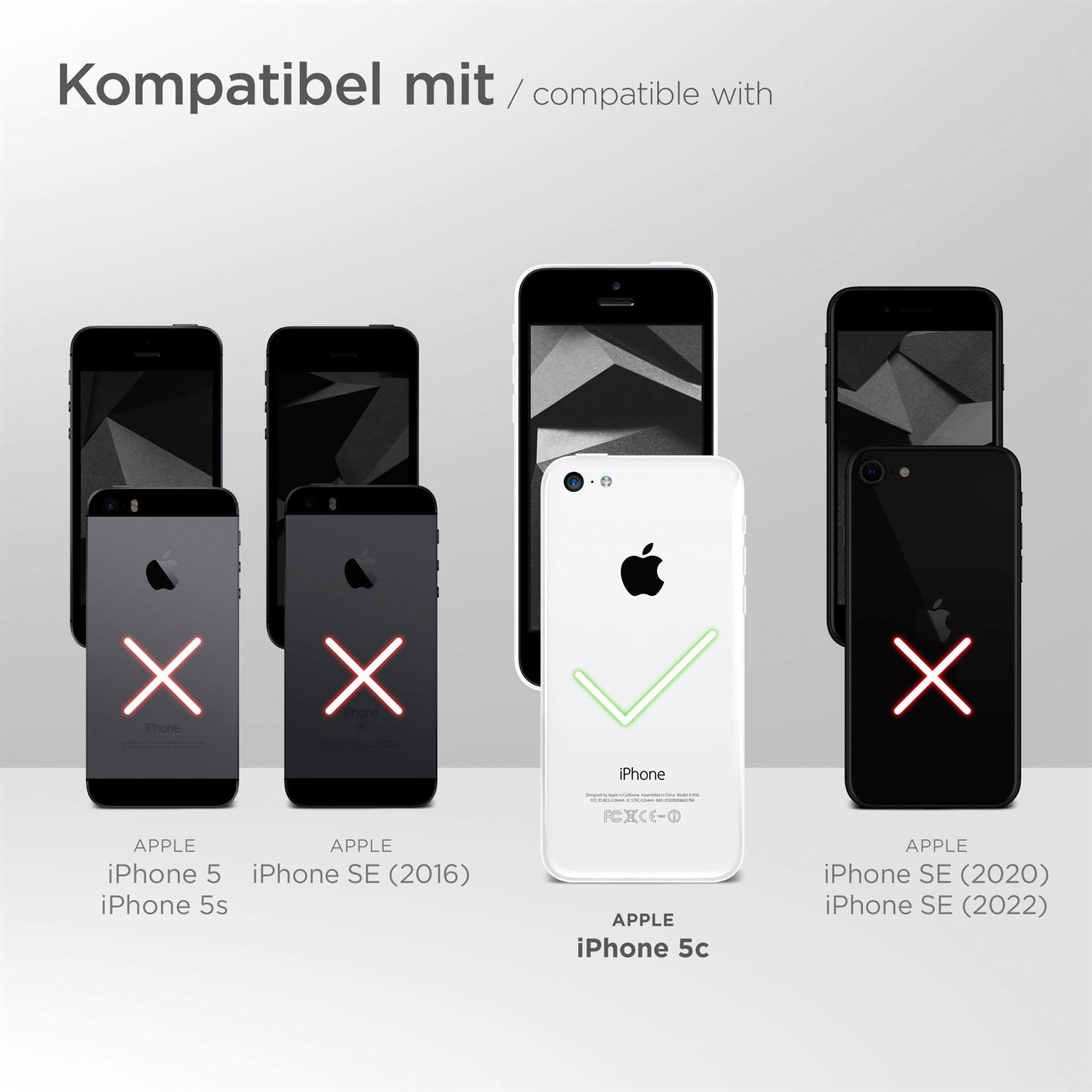 moex Brushed Case für Apple iPhone 5c – Silikon Handyhülle, Backcover in Aluminium Optik