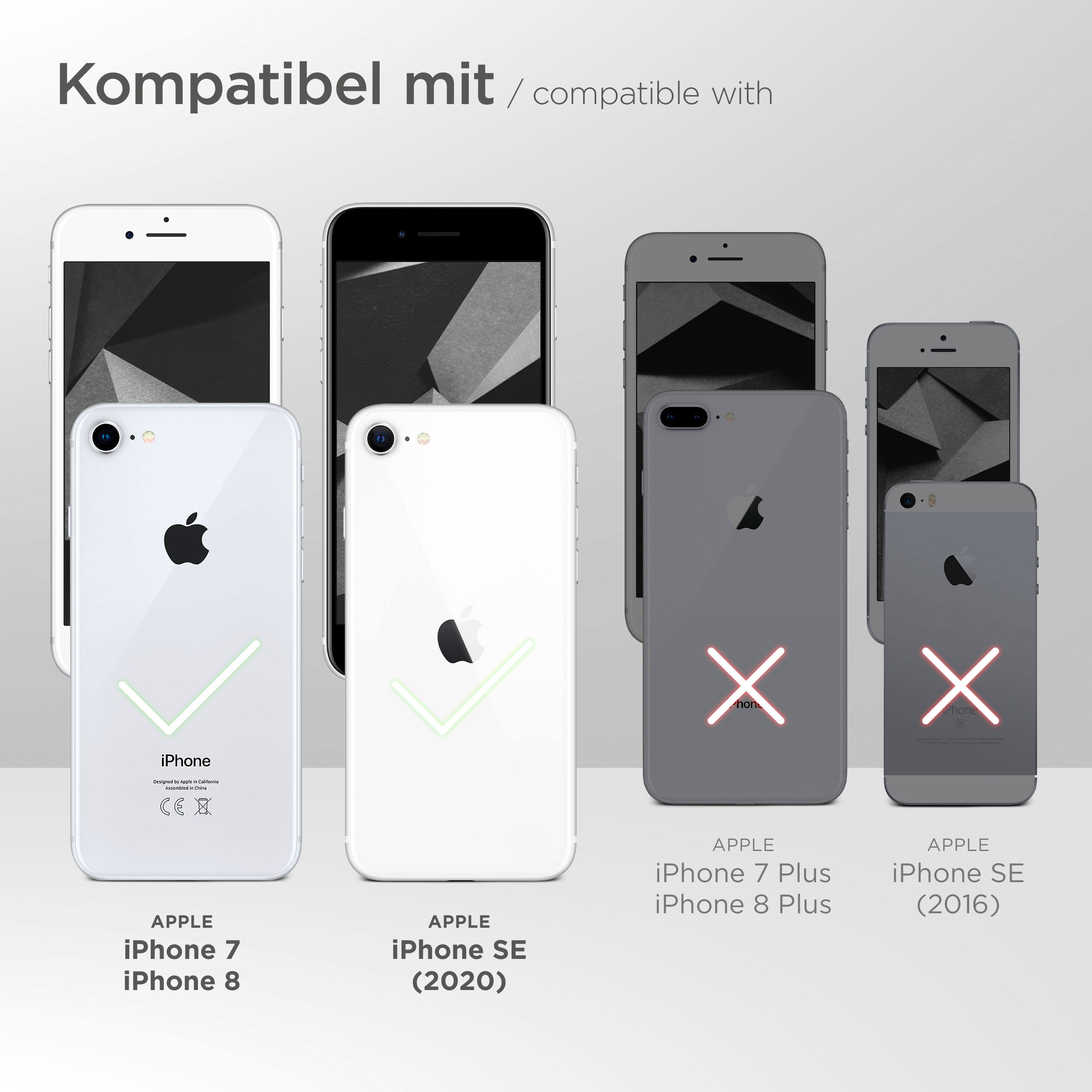 moex Double Case für Apple iPhone 7 – 360 Grad Hülle aus Silikon, Rundumschutz beidseitig
