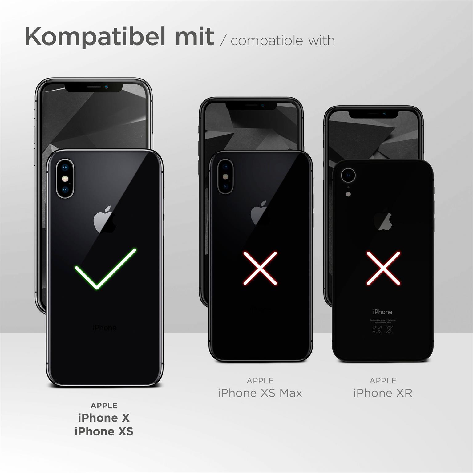 moex ShockProtect Klar für Apple iPhone XS – Panzerglas für kratzfesten Displayschutz, Ultra klar