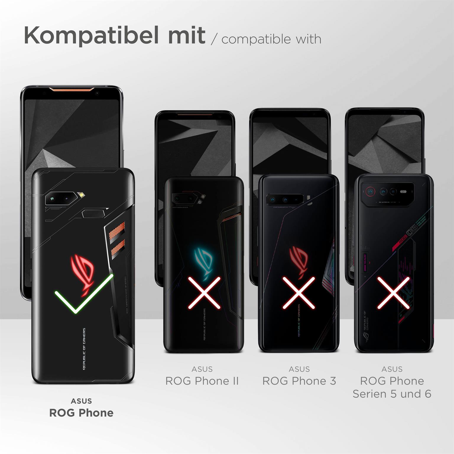moex Purse Case für Asus ROG Phone – Handytasche mit Geldbörses aus PU Leder, Geld- & Handyfach