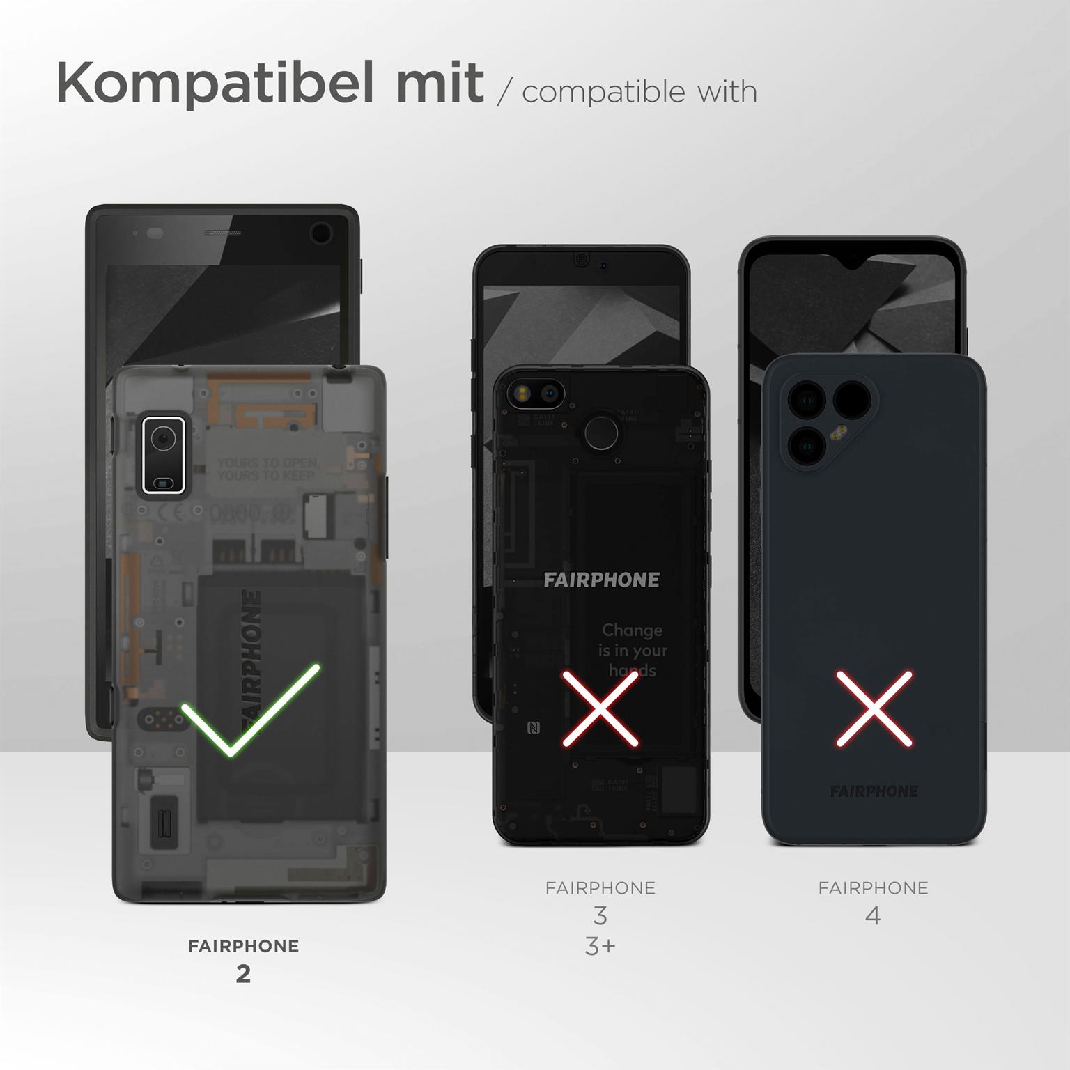 moex FlexProtect Klar für FairPhone 2 – Schutzfolie für unsichtbaren Displayschutz, Ultra klar