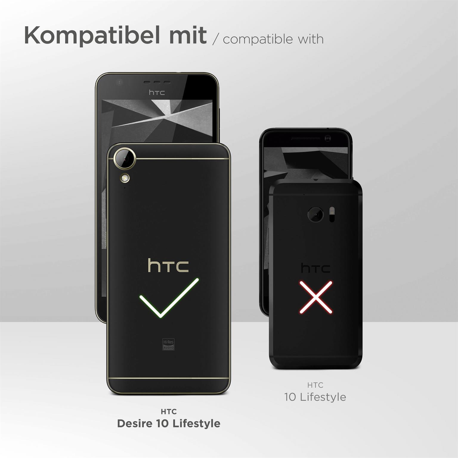 moex CitySling für HTC Desire 10 Lifestyle – Handytasche zum Umhängen mit Touch-Fenster, PU-Leder