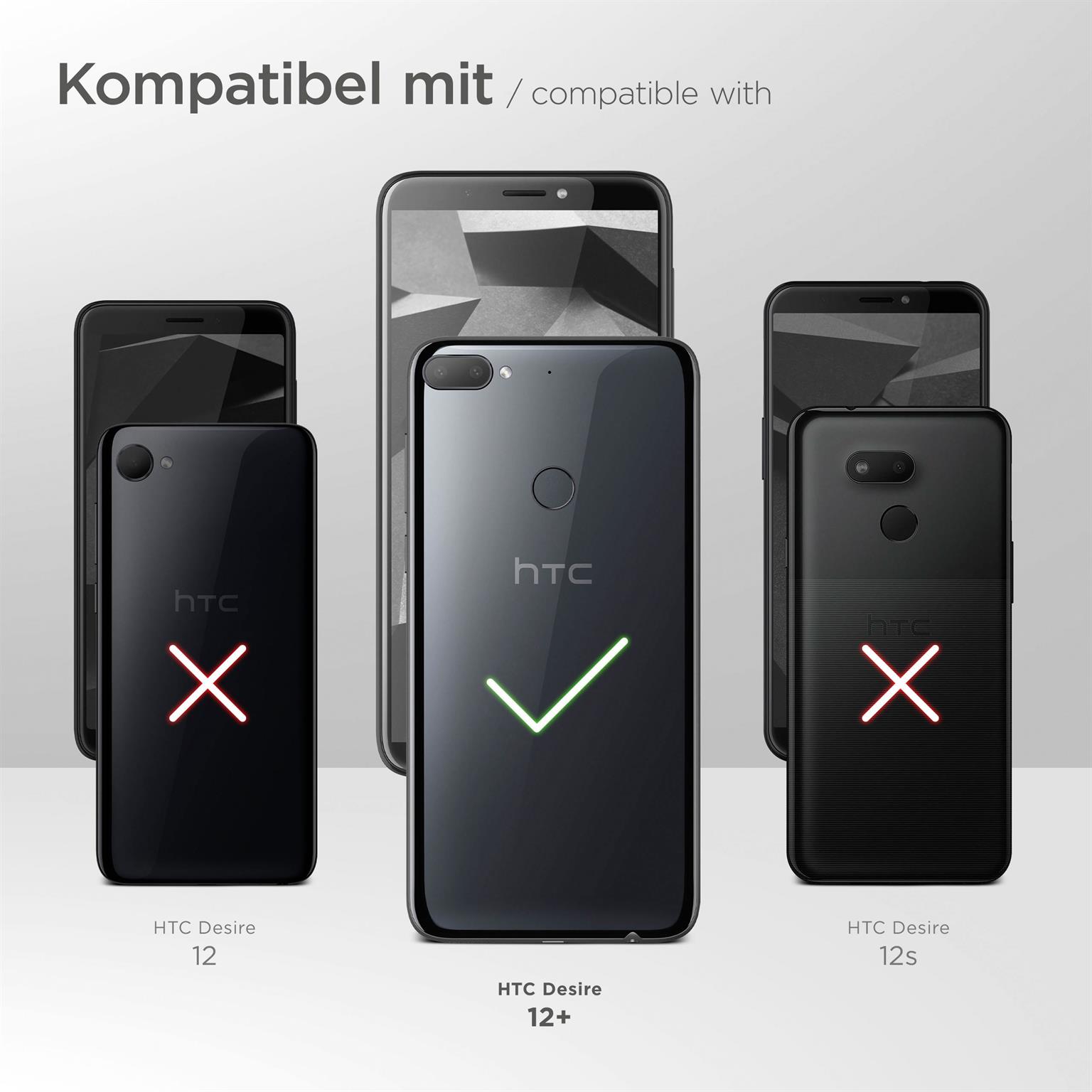 moex Purse Case für HTC Desire 12 Plus – Handytasche mit Geldbörses aus PU Leder, Geld- & Handyfach